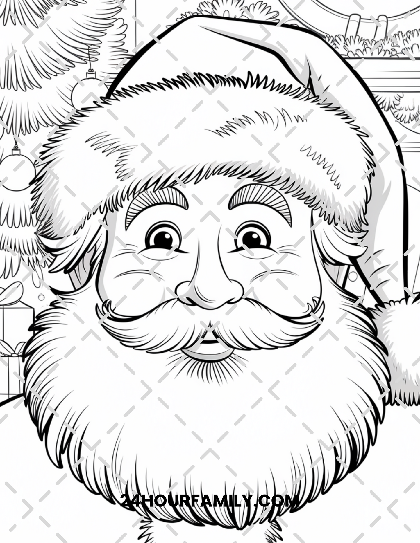santa face coloring pages