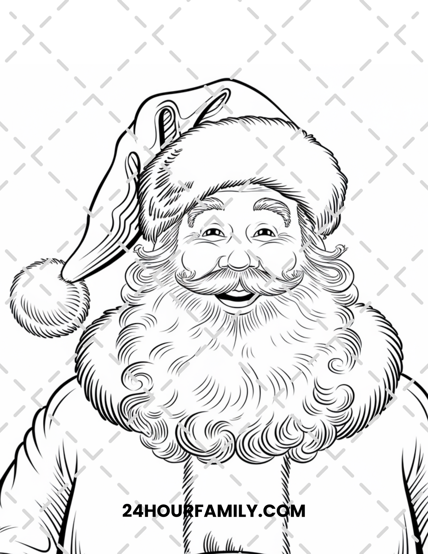 santa face coloring pages