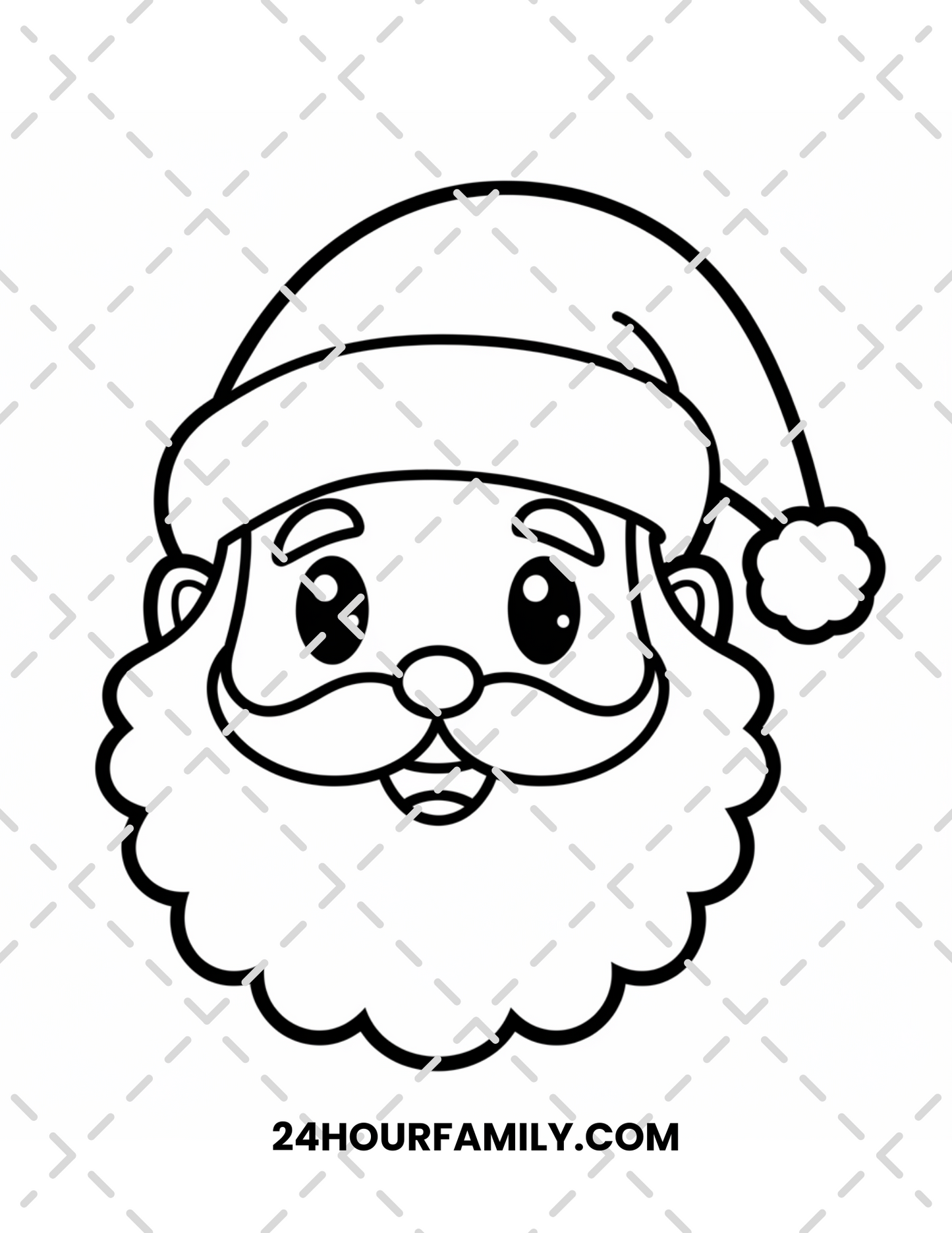 santa face coloring pages