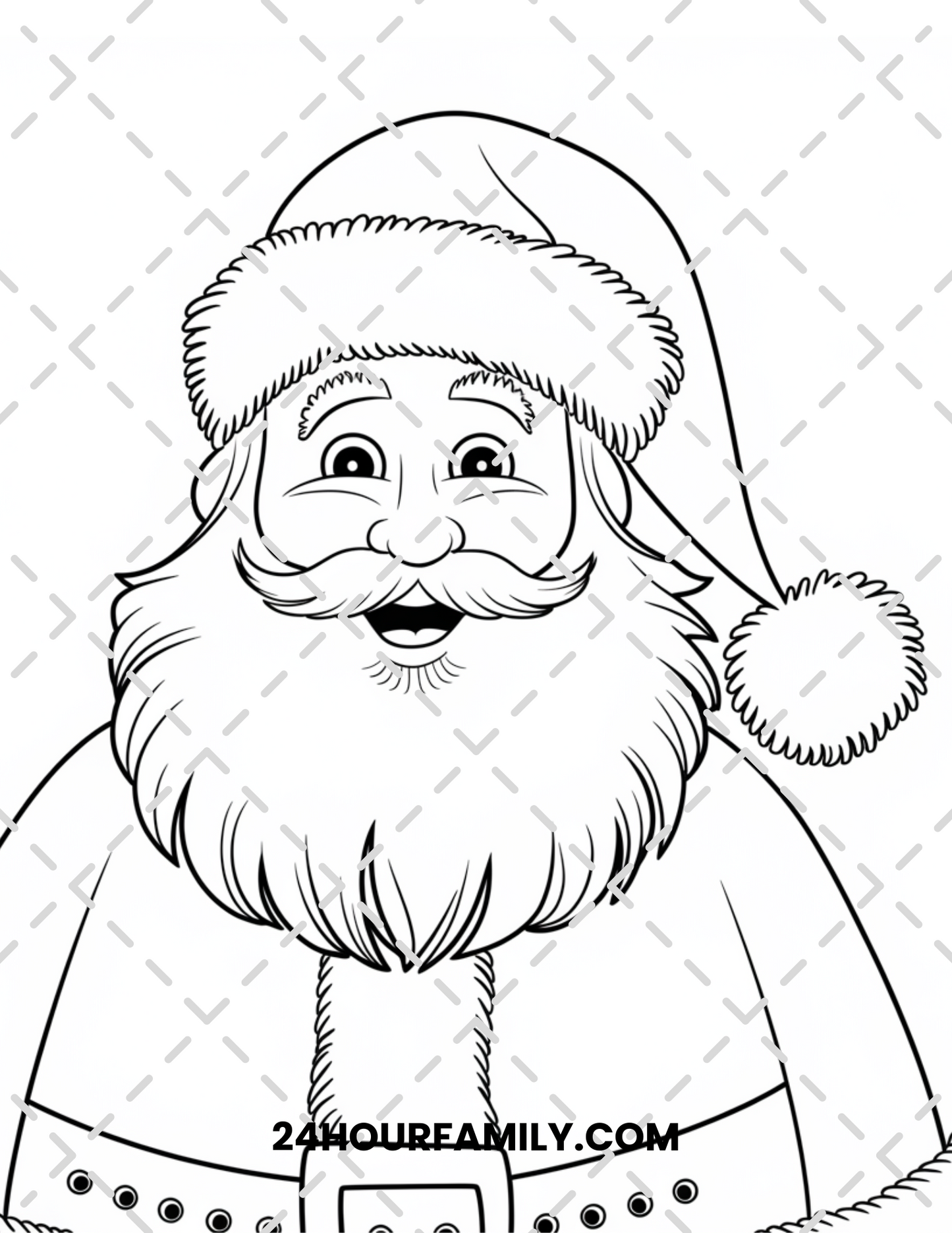 santa face coloring pages