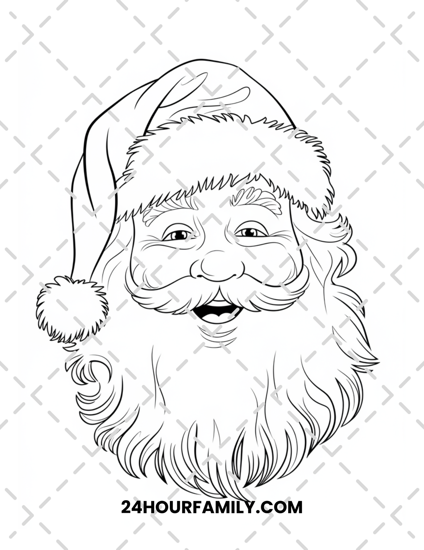 santa face coloring pages