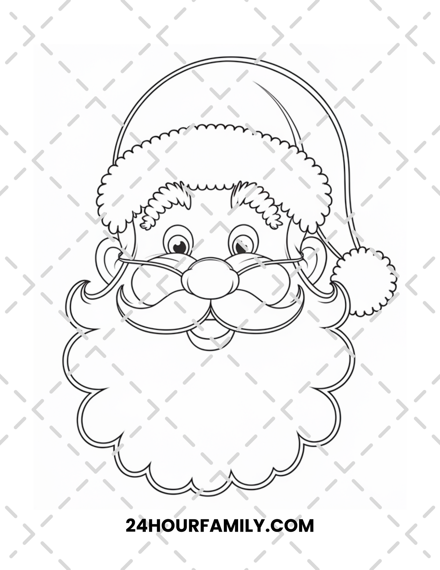 santa face coloring pages