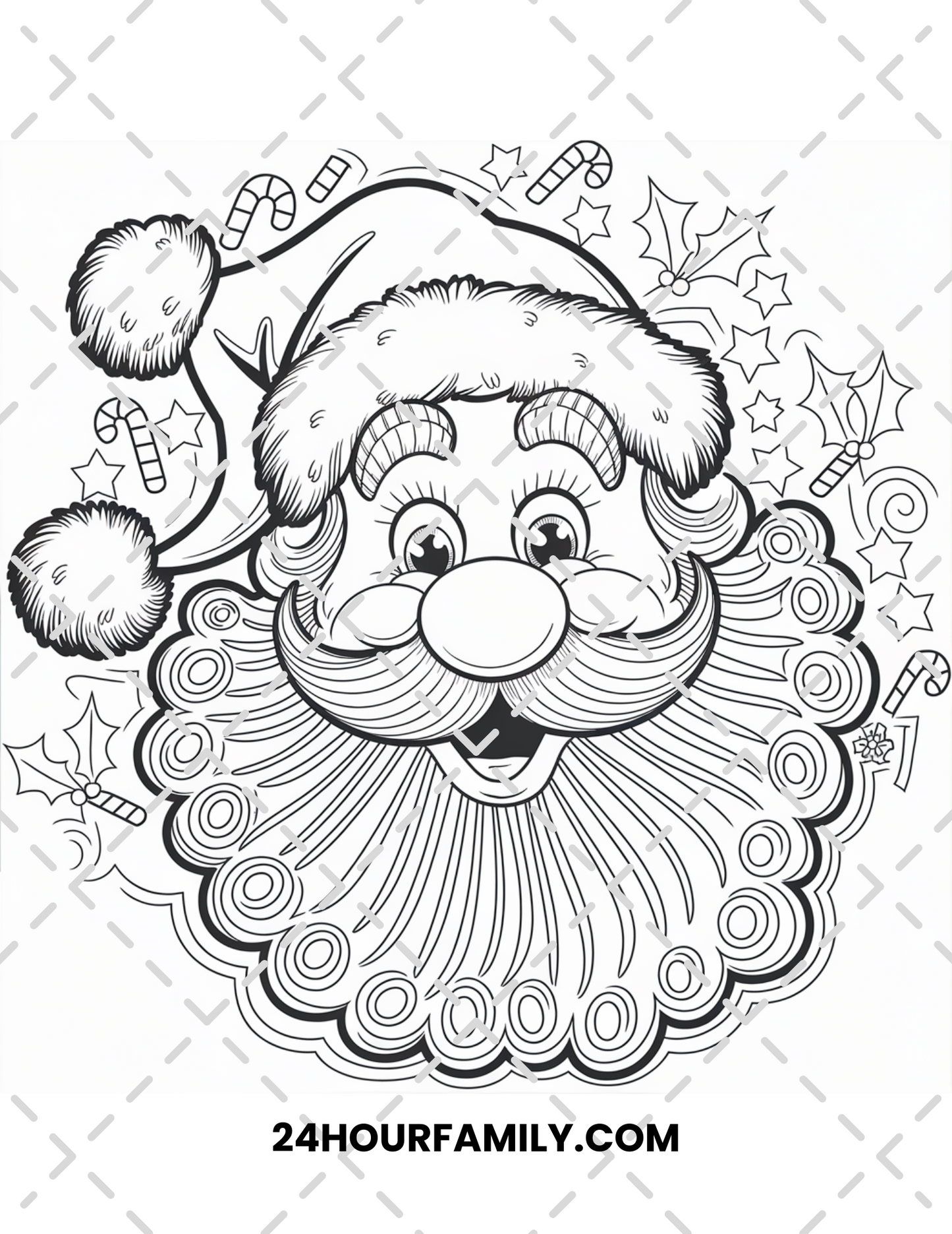santa face coloring pages