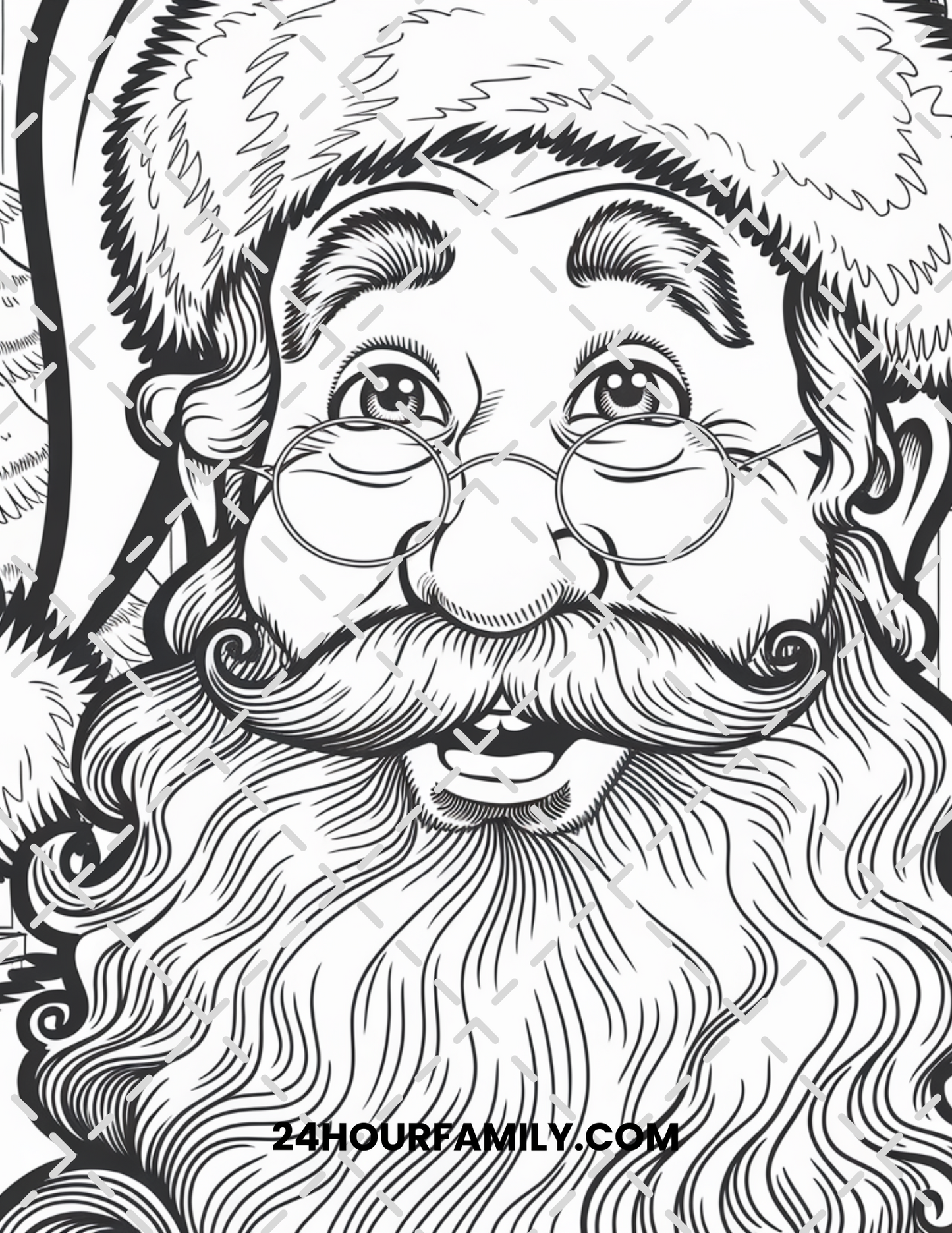 santa face coloring pages