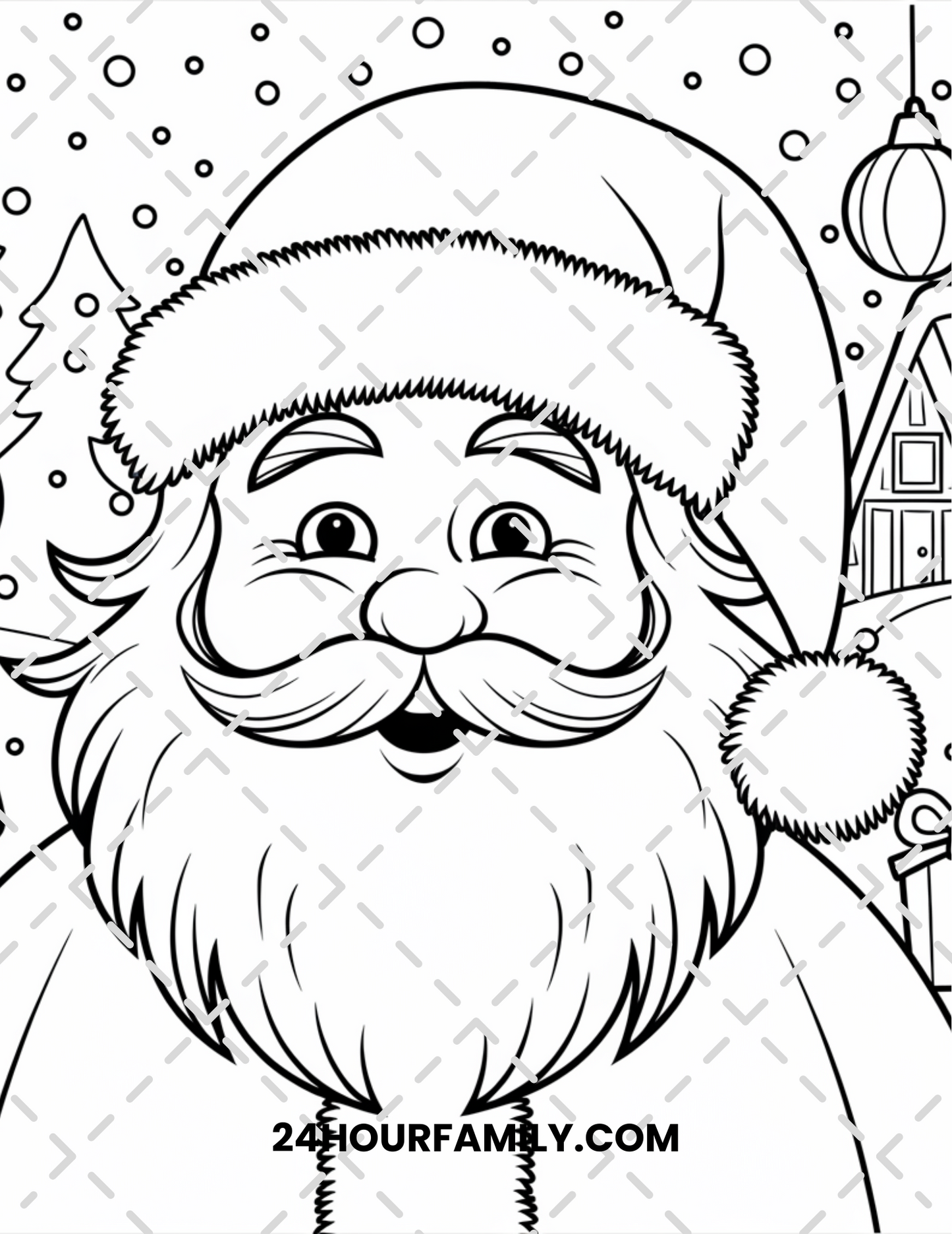 santa face coloring pages