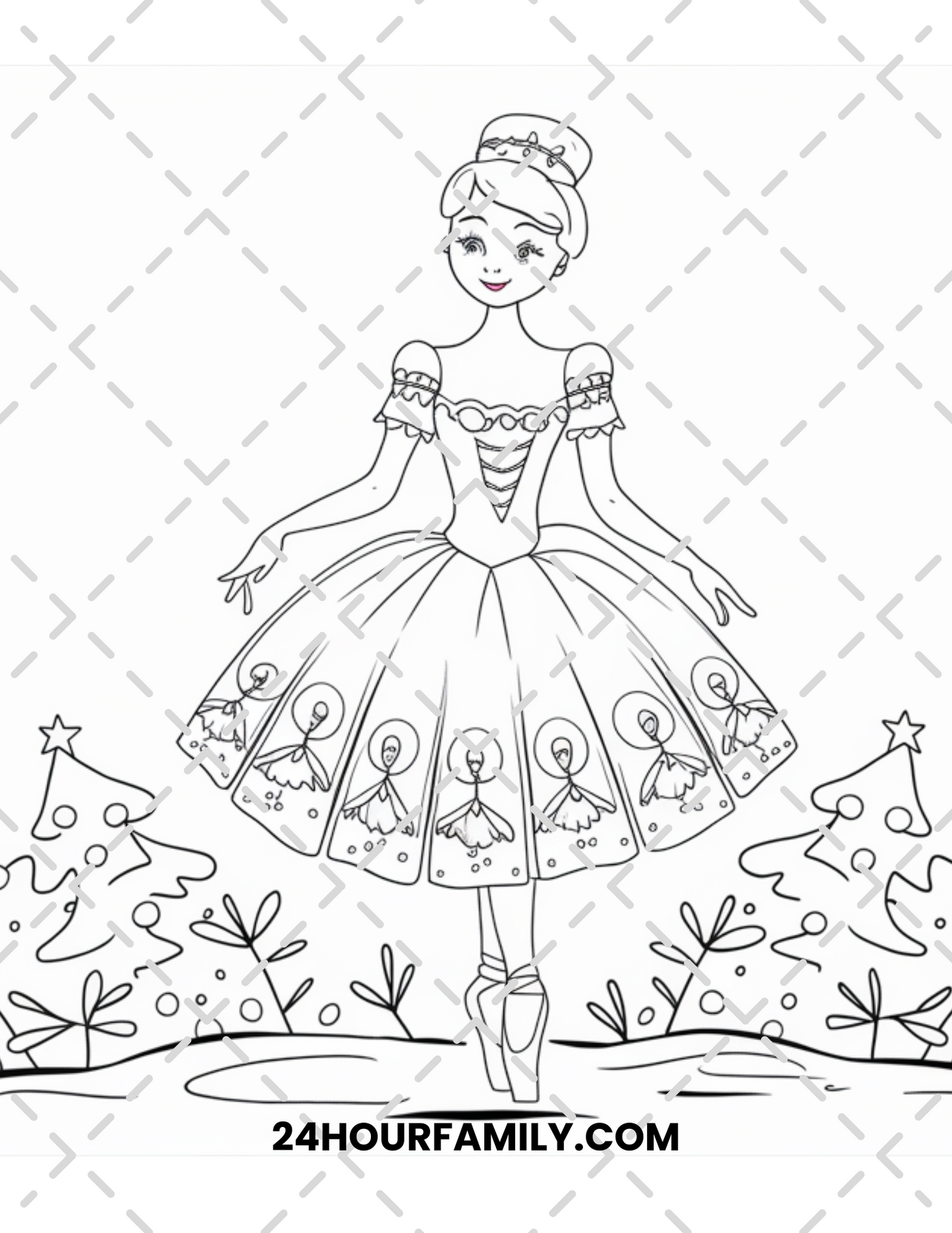 christmas ballerina coloring pages