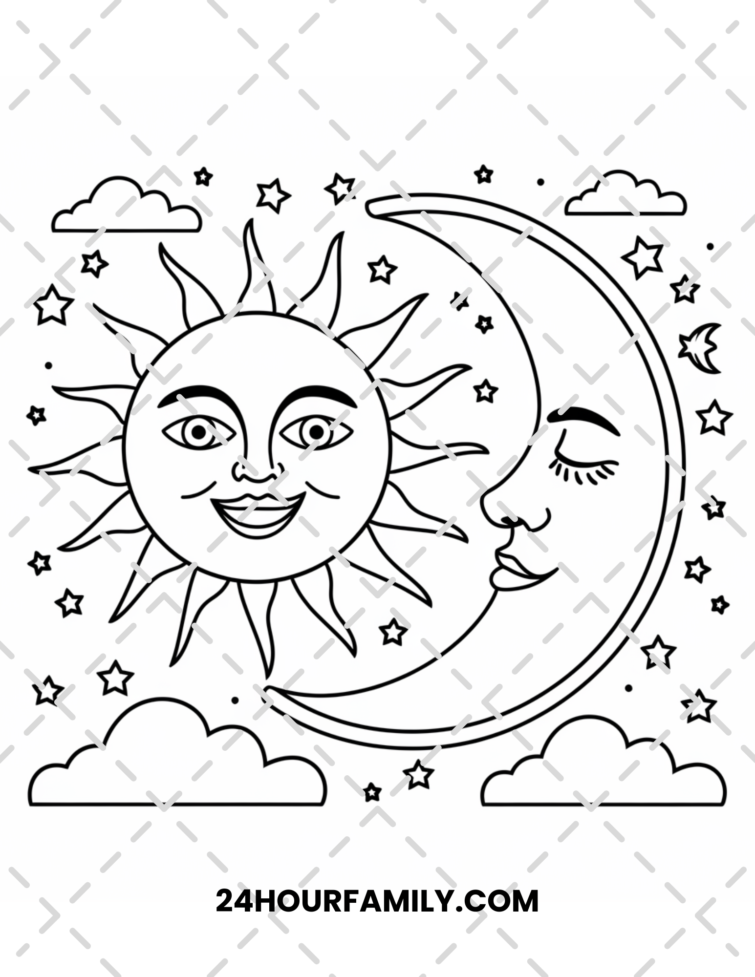 sun and moon coloring pages