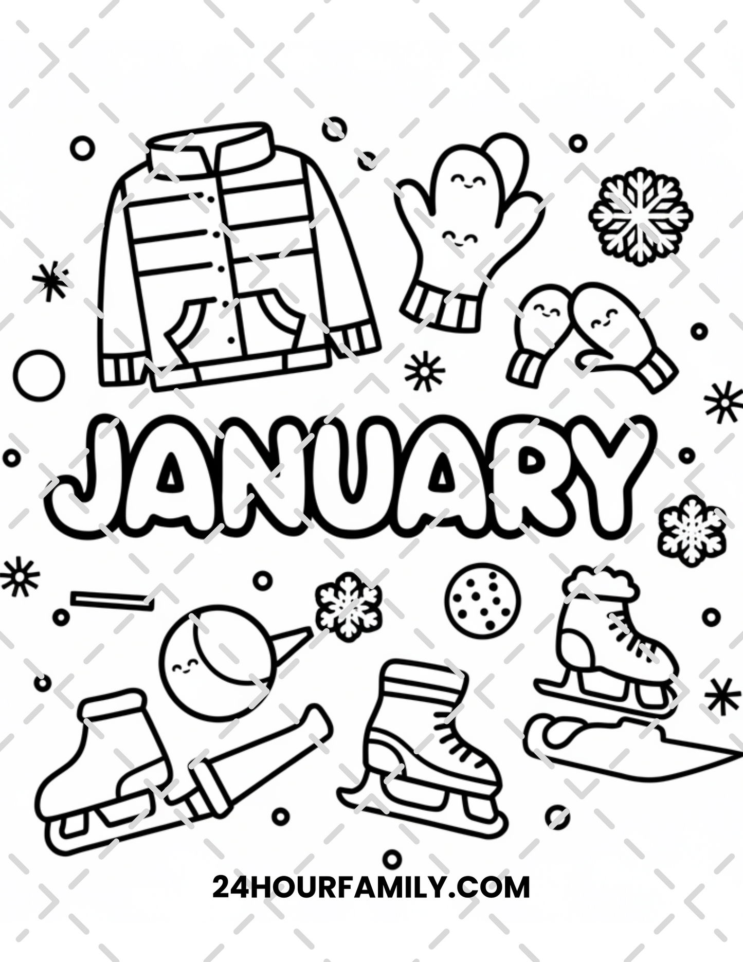 january coloring pages