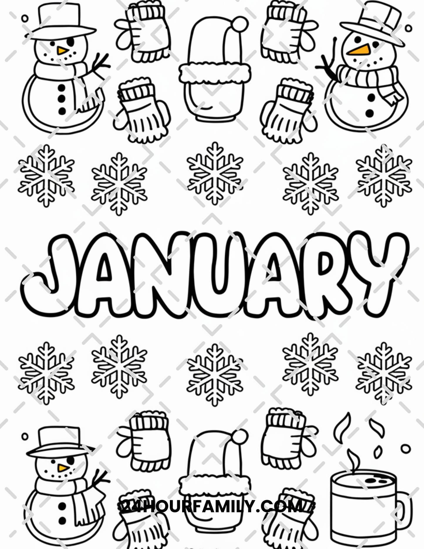 january coloring pages