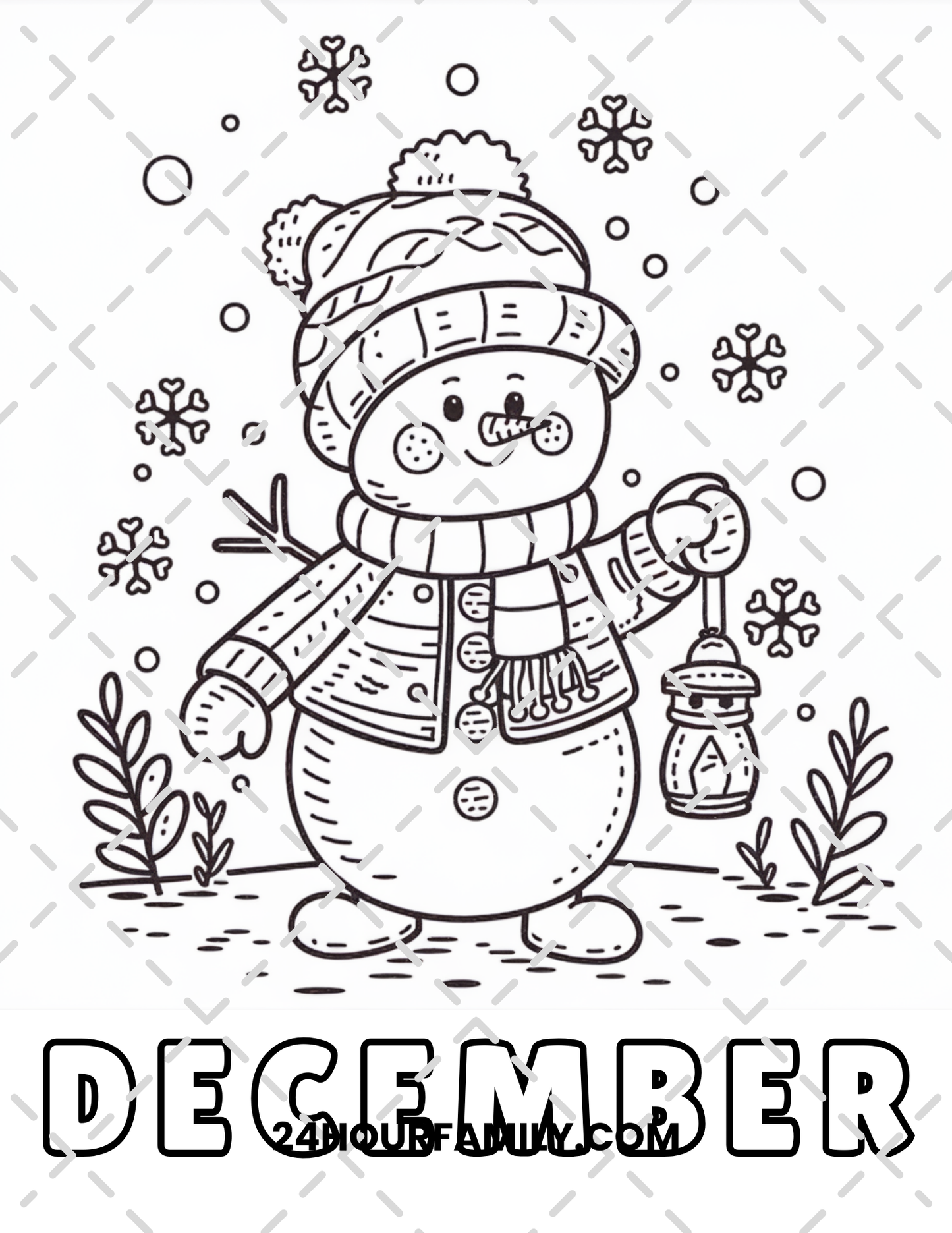 december coloring pages