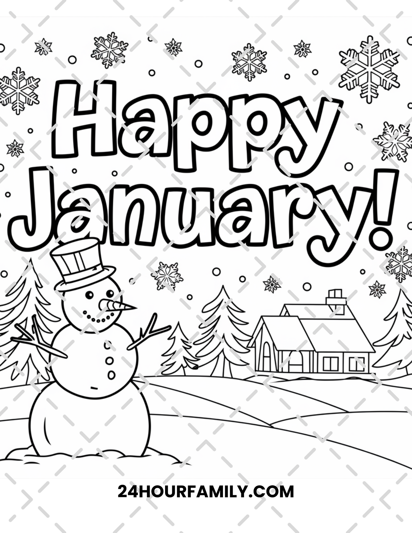 january coloring pages