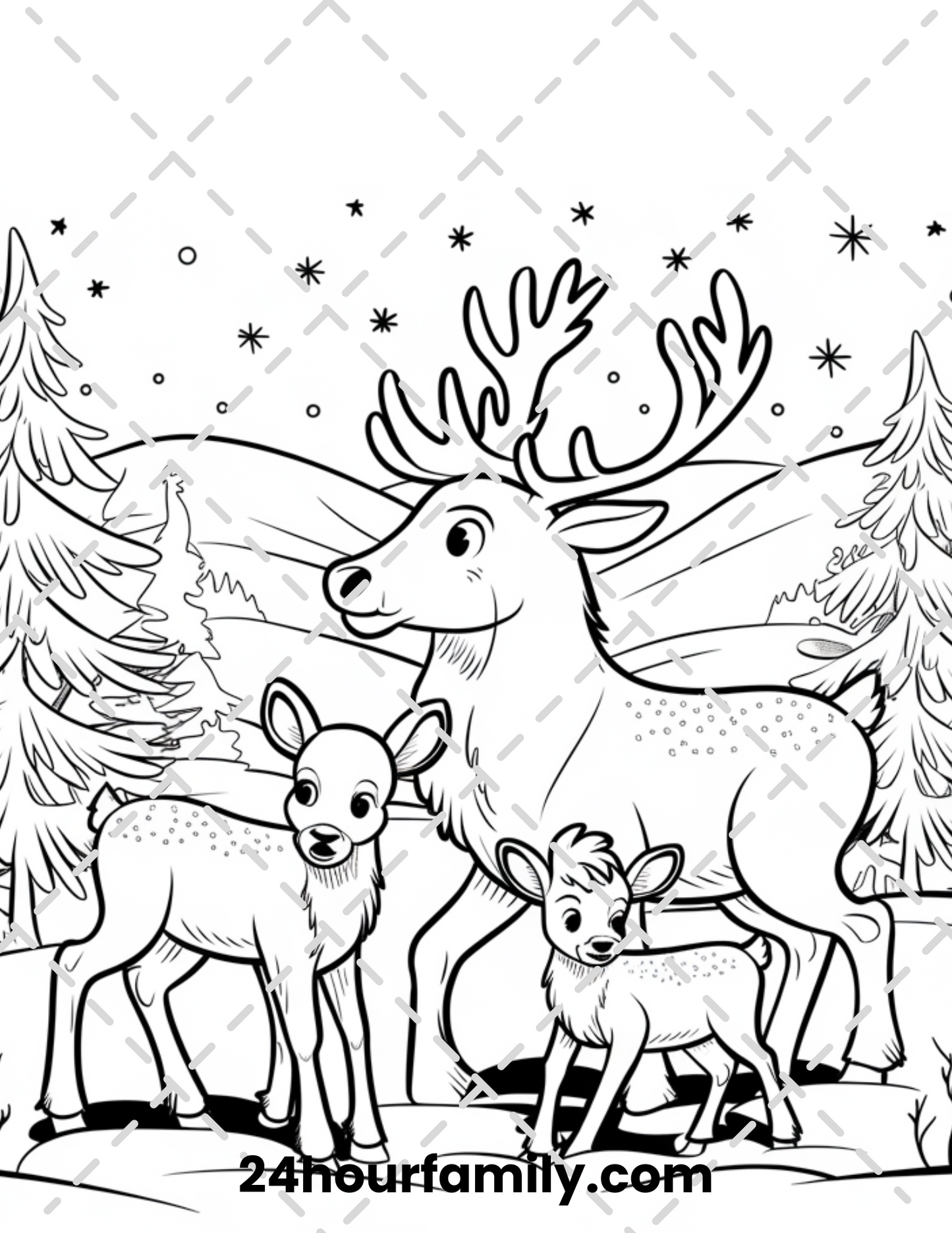 majestic reindeer coloring pages