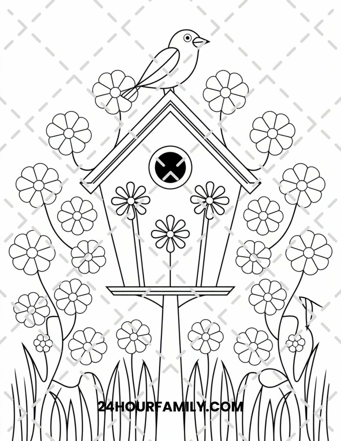 birdhouse coloring pages