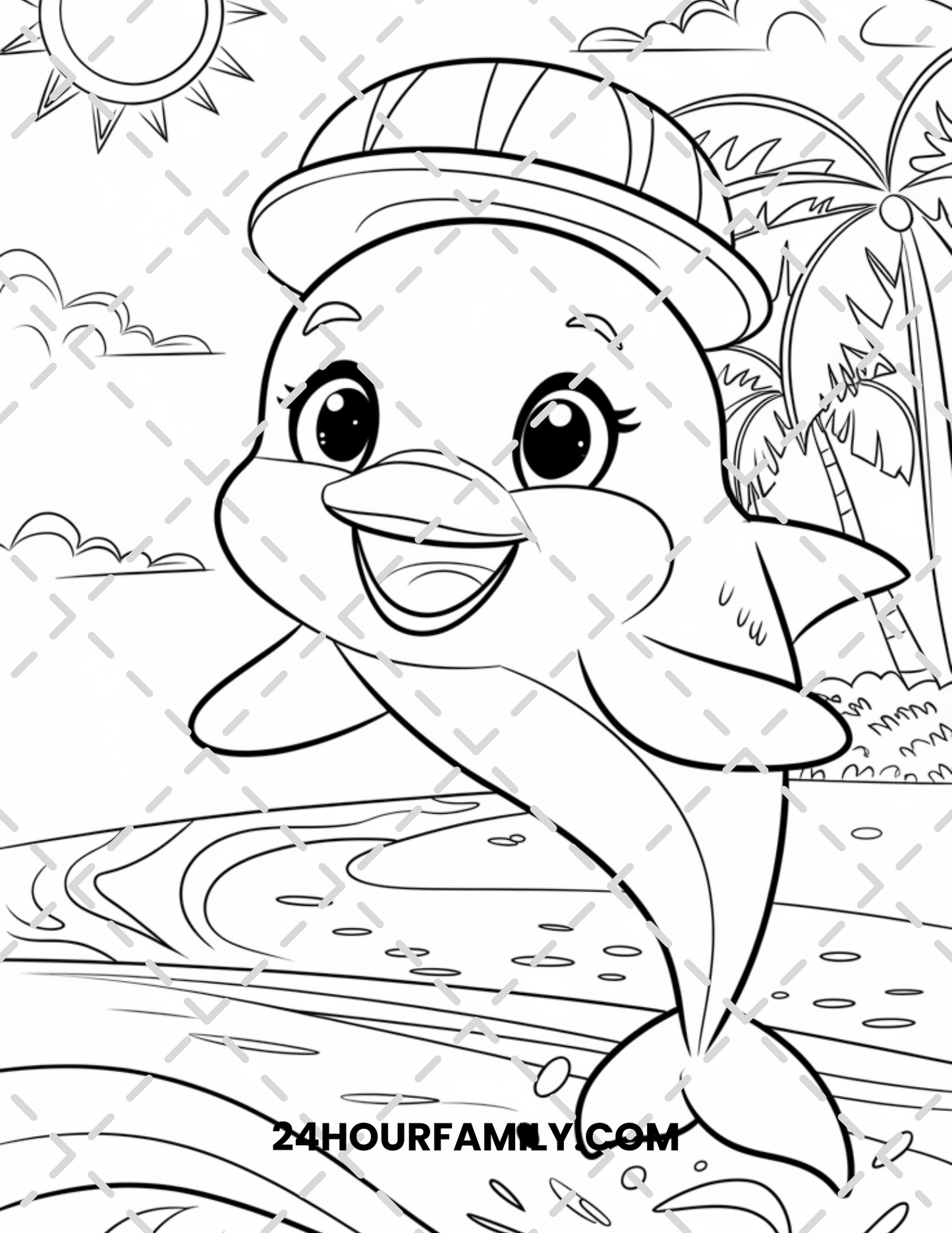 baby dolphins play coloring pages