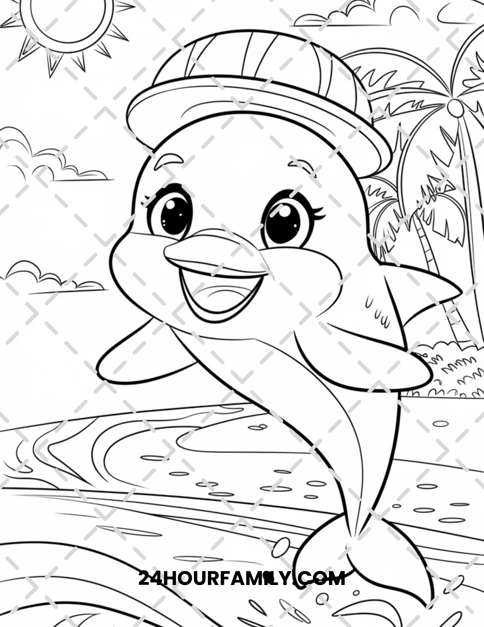 baby dolphins play coloring pages