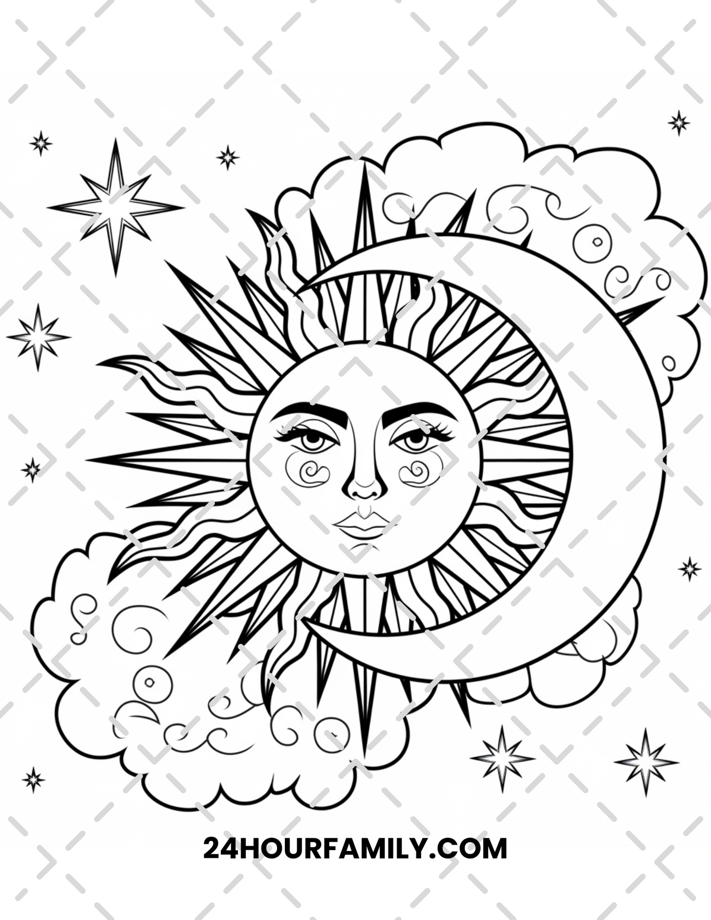 sun and moon coloring pages