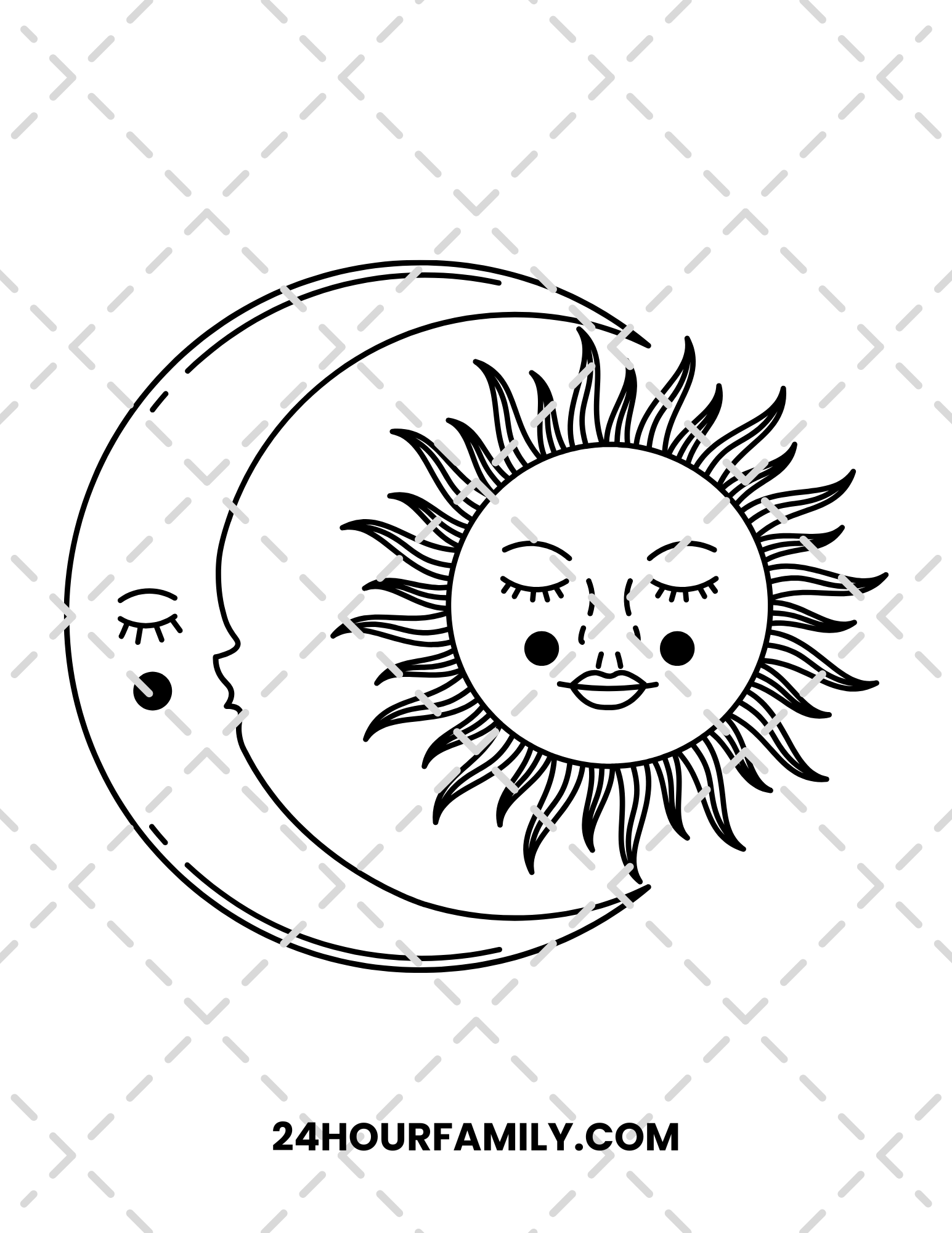 sun and moon coloring pages