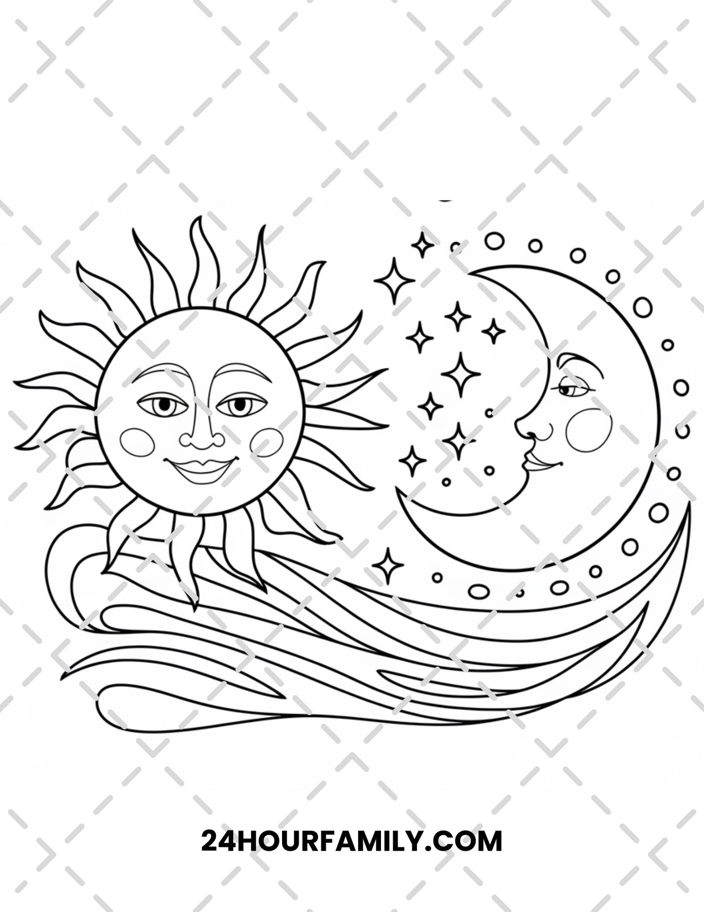 sun and moon coloring pages