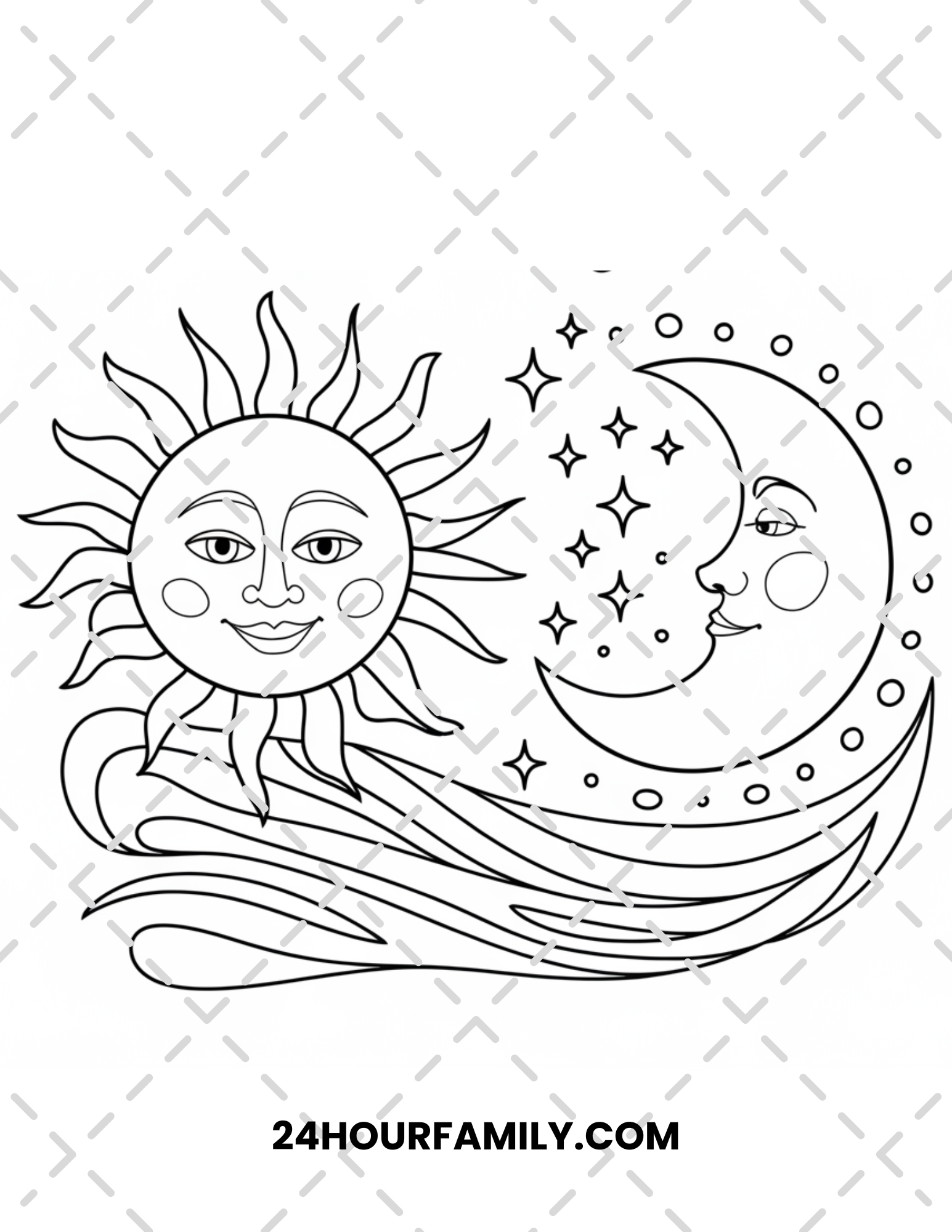 sun and moon coloring pages