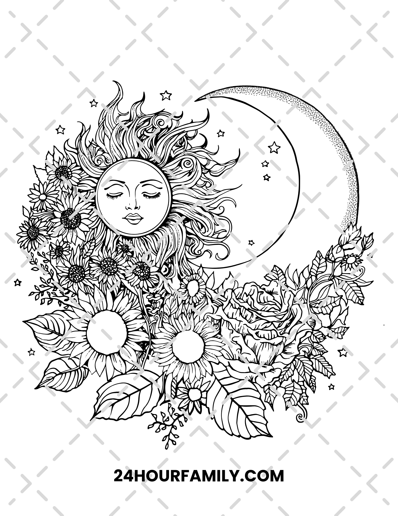 sun and moon coloring pages