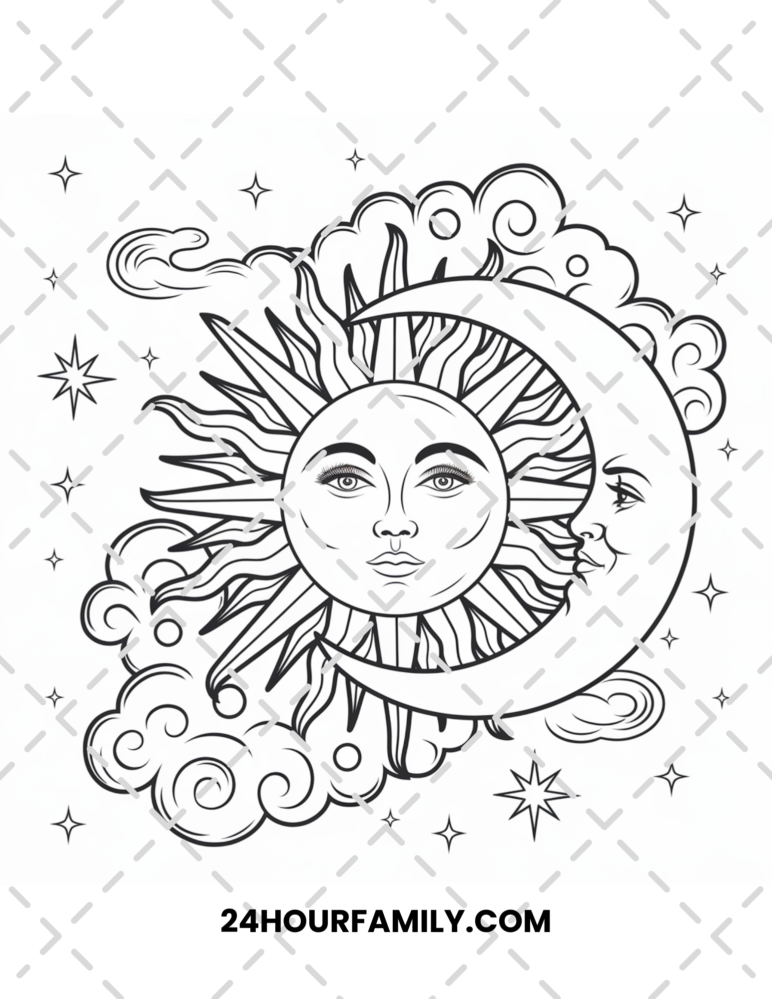 sun and moon coloring pages