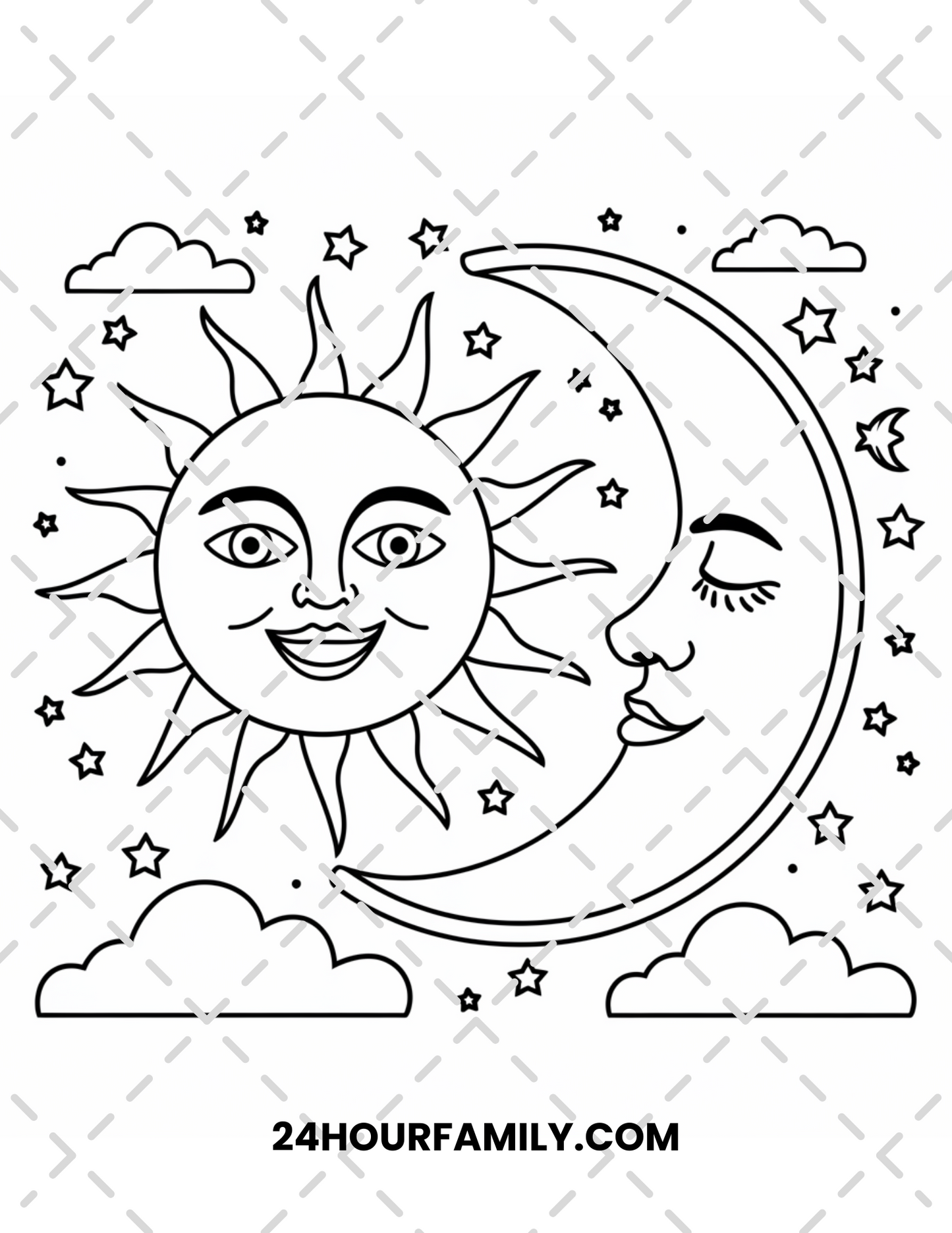 sun and moon coloring pages