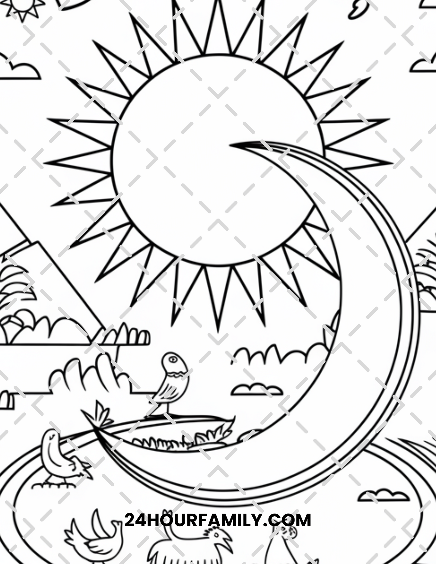 sun and moon coloring pages