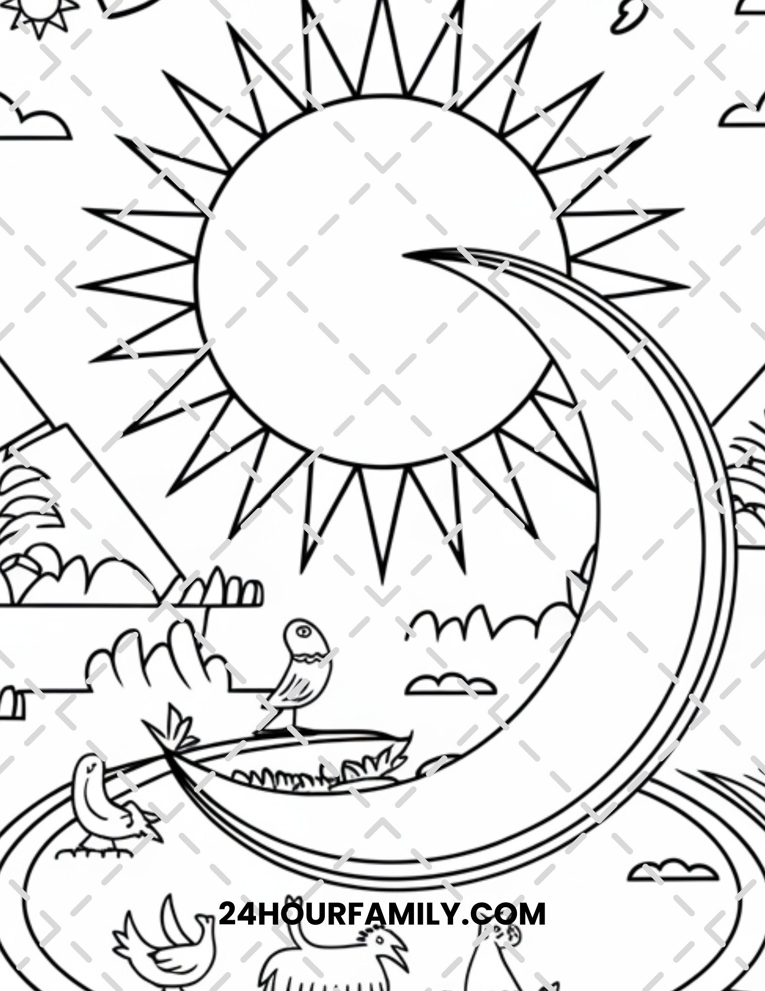 sun and moon coloring pages