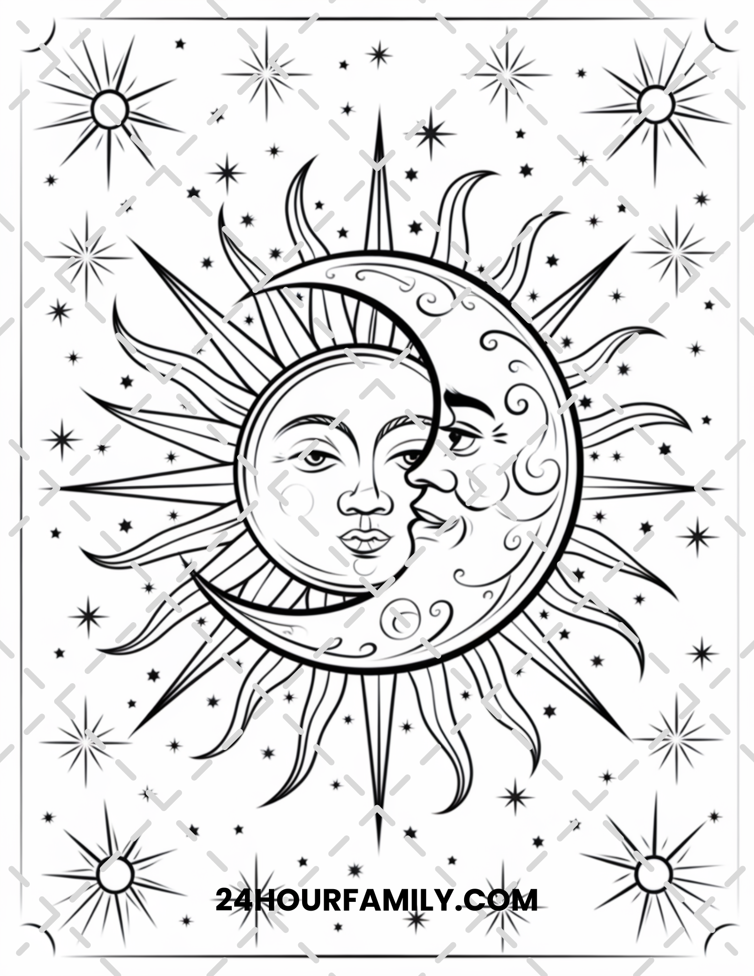 sun and moon coloring pages