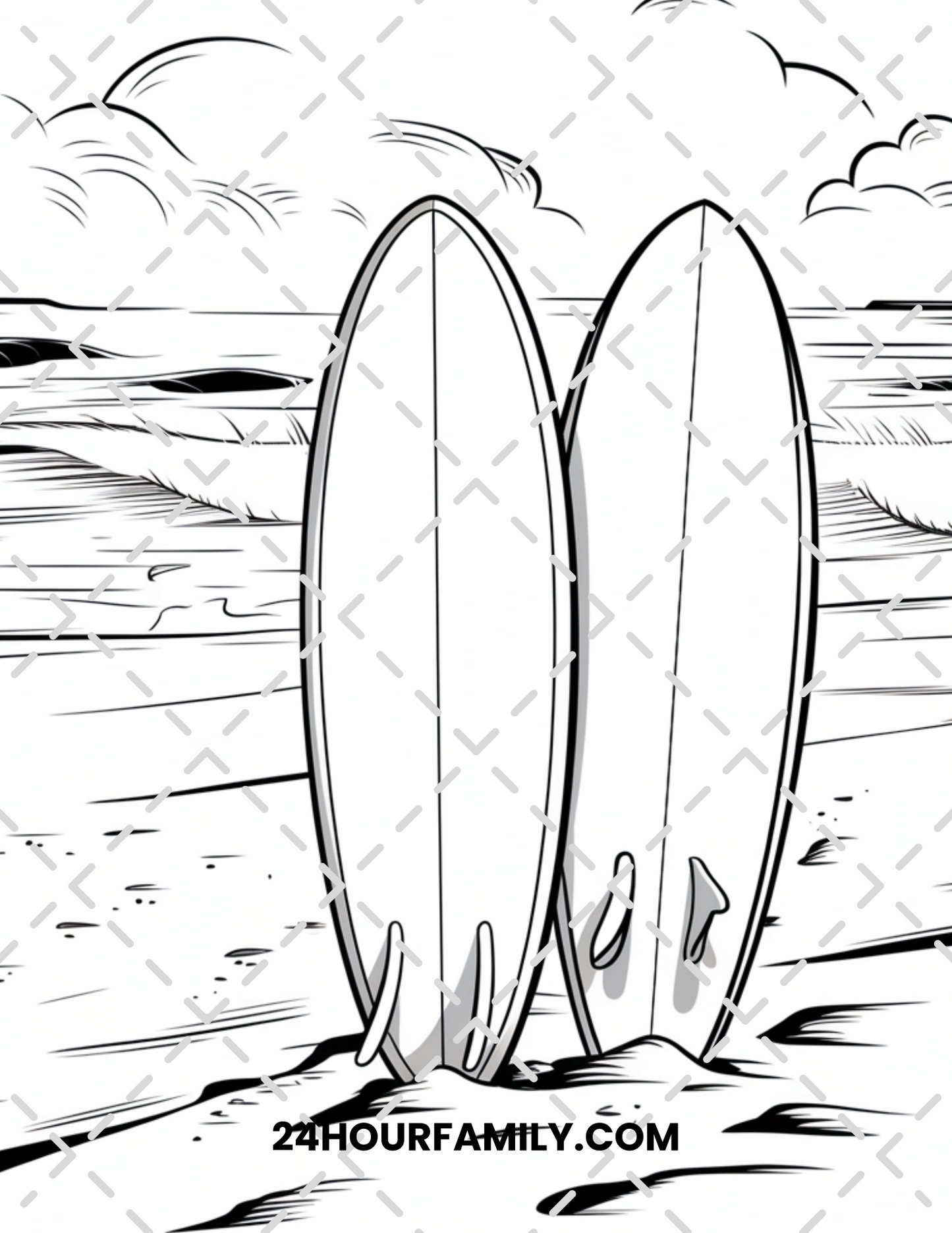 surf board coloring pages