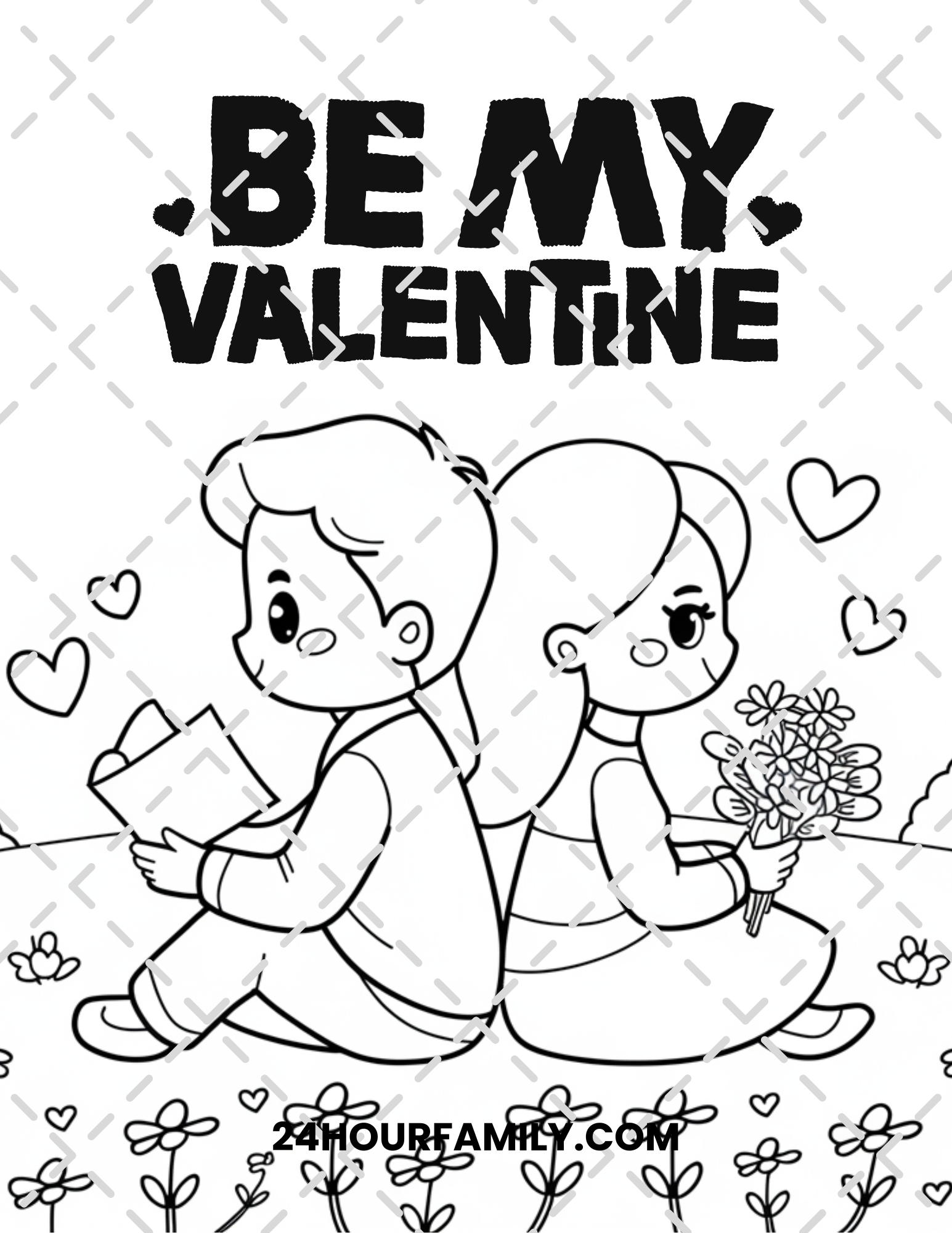 be my valentine coloring pages