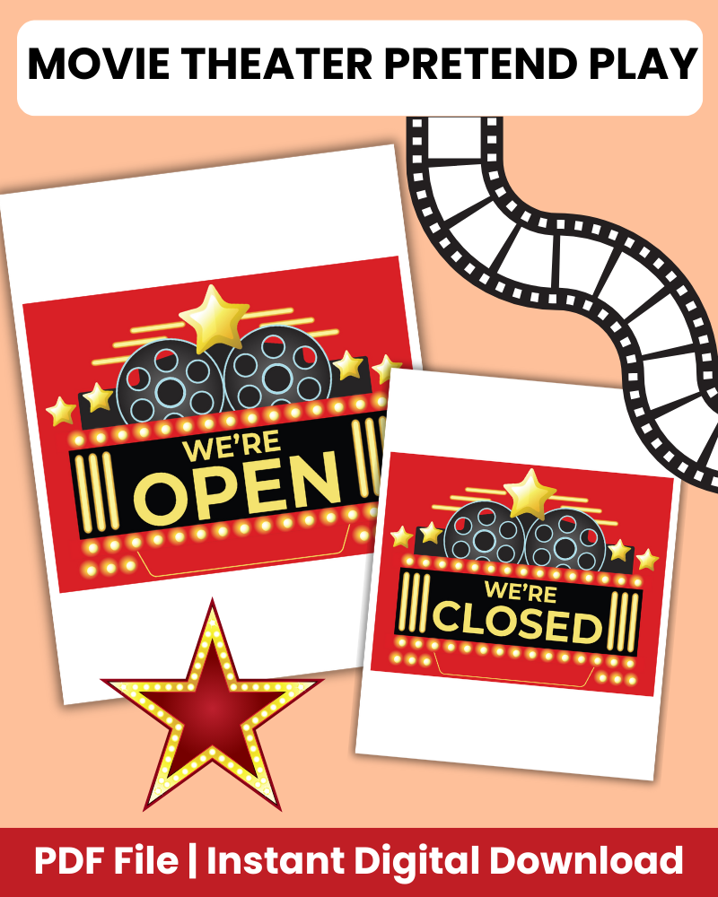 movie theater pretend play printable