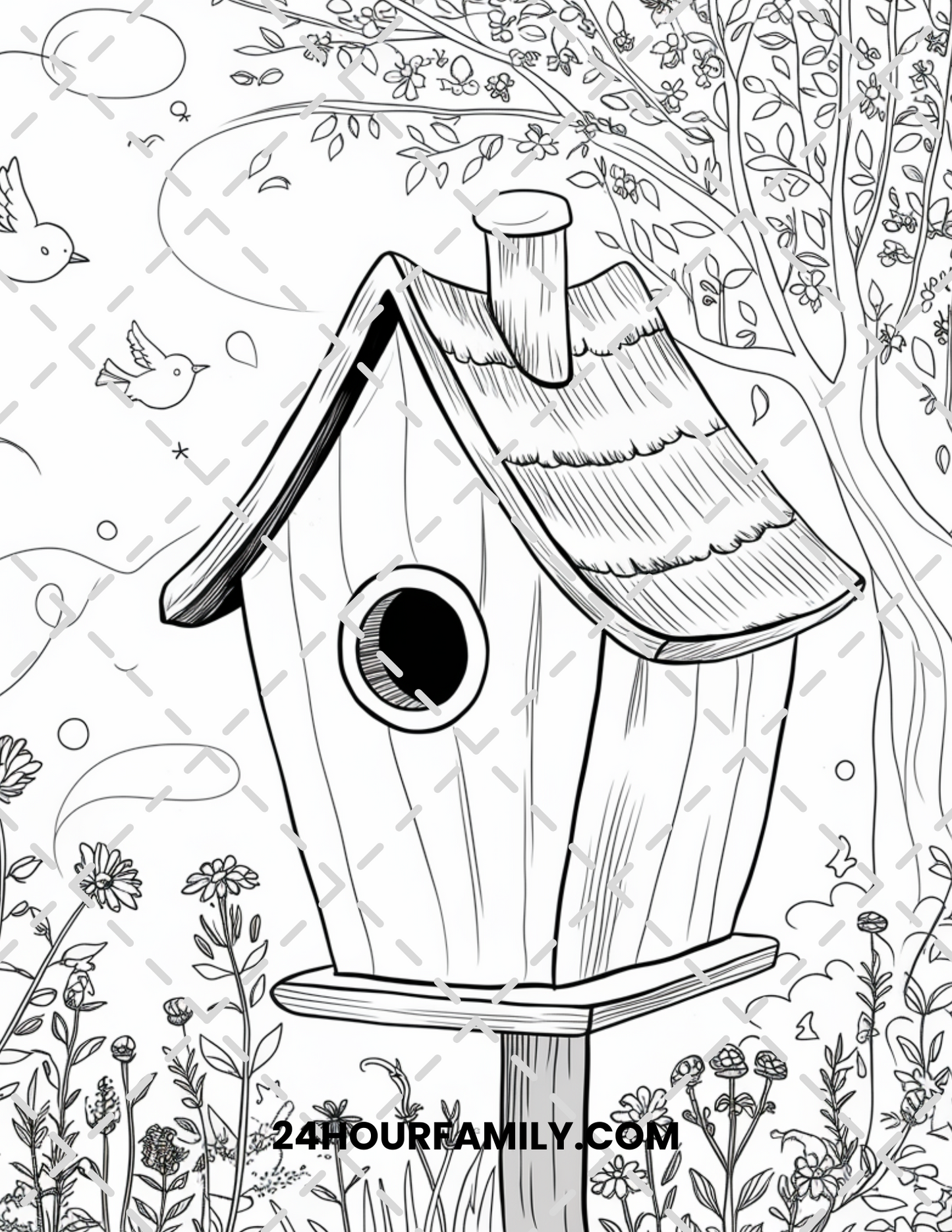 birdhouse coloring pages