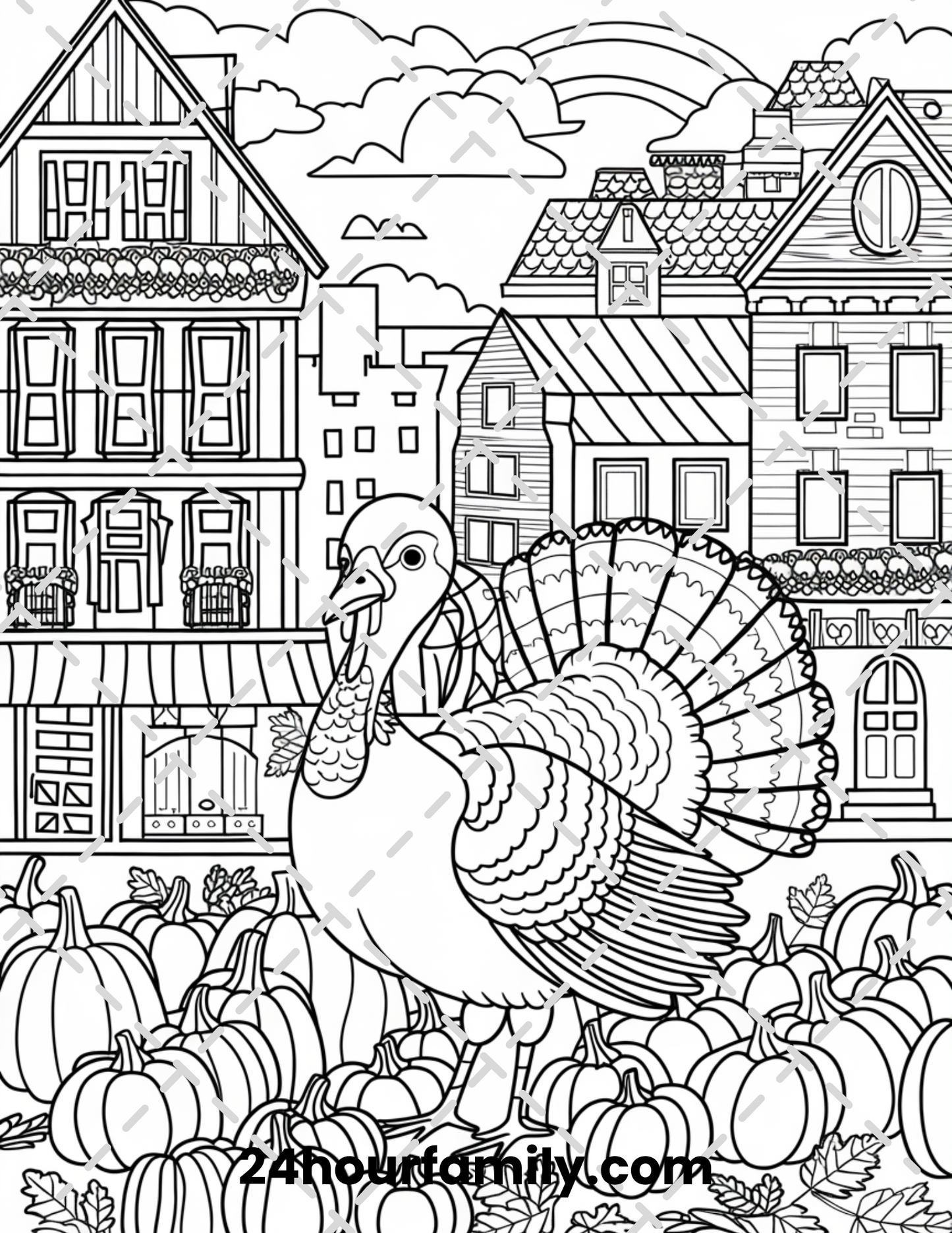 turkey trot coloring pages