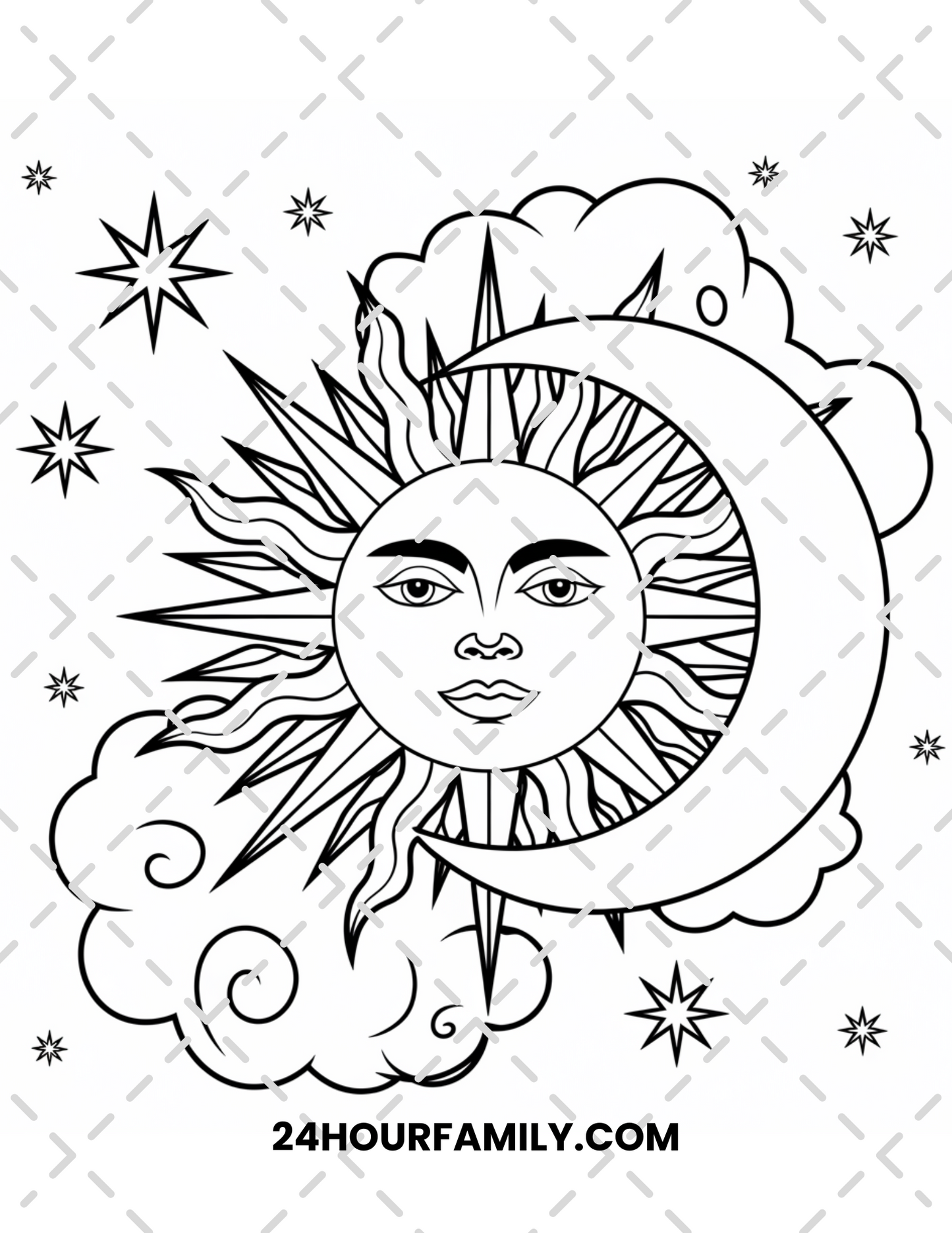 sun and moon coloring pages