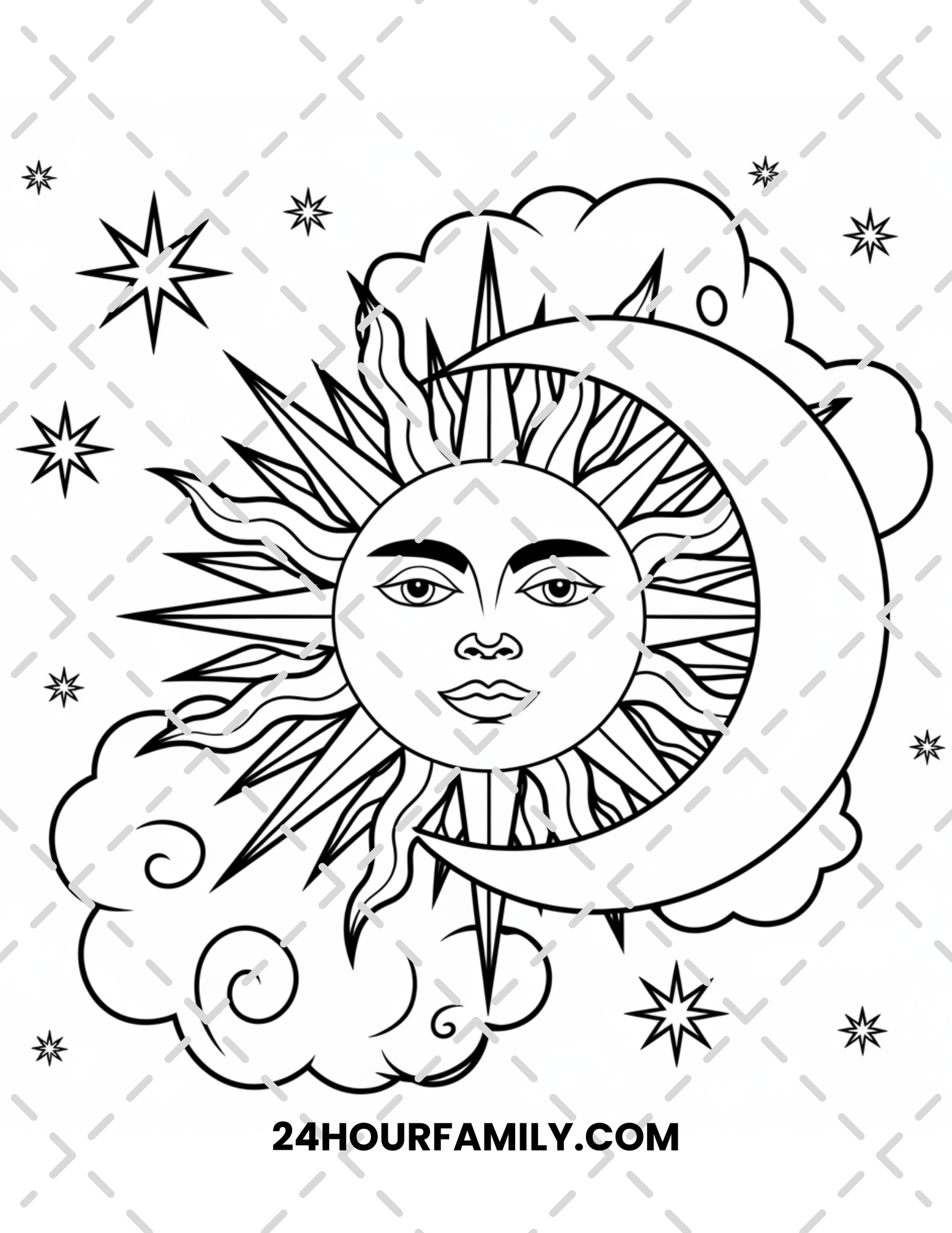 sun and moon coloring pages