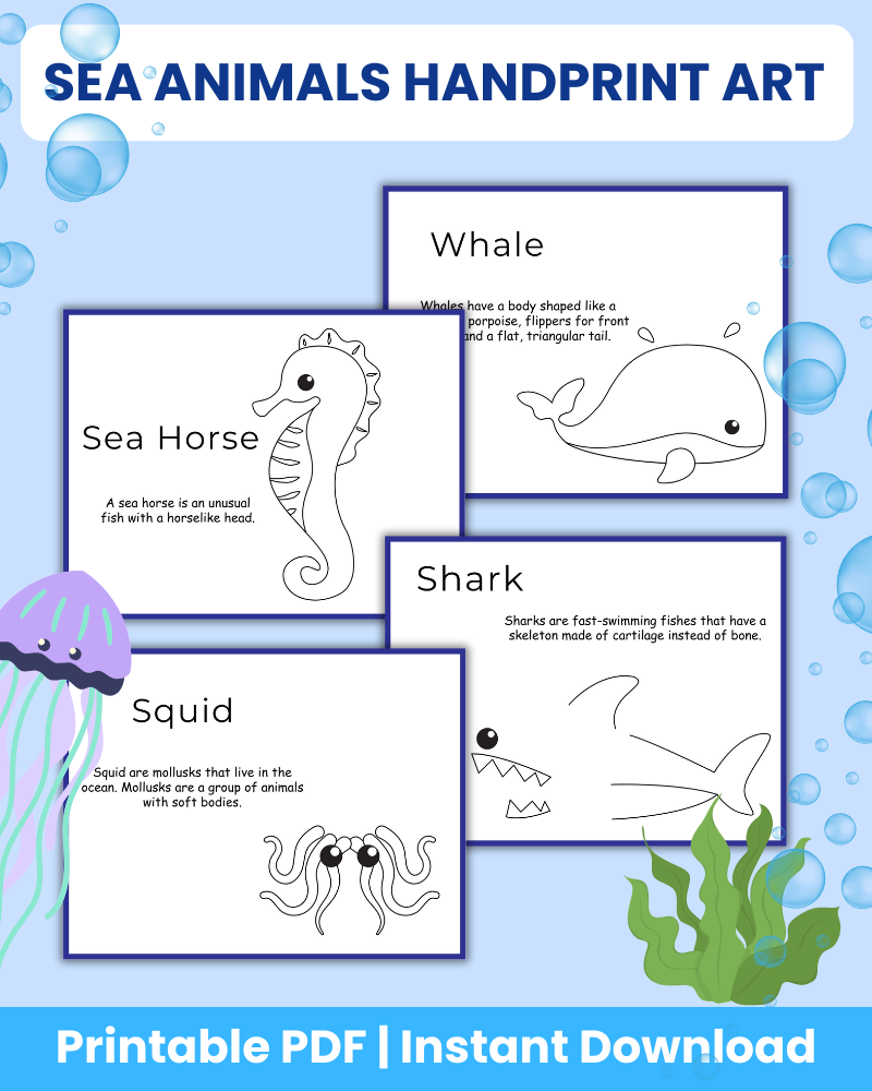 Ocean Handprint Art Printable
