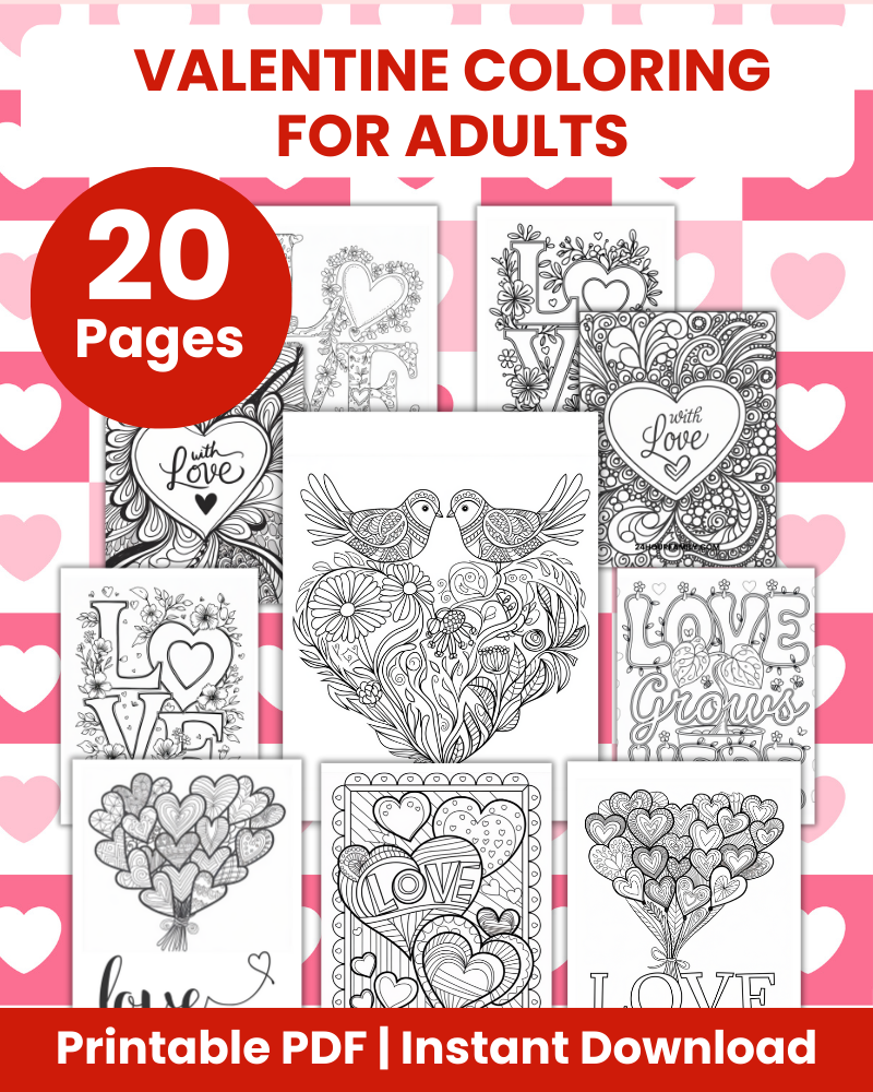 valentine coloring pages for adults
