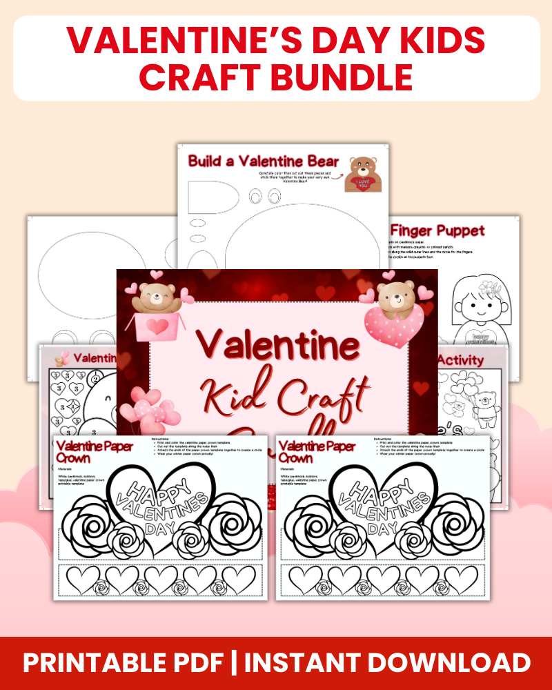 valentine's day kids craft bundle