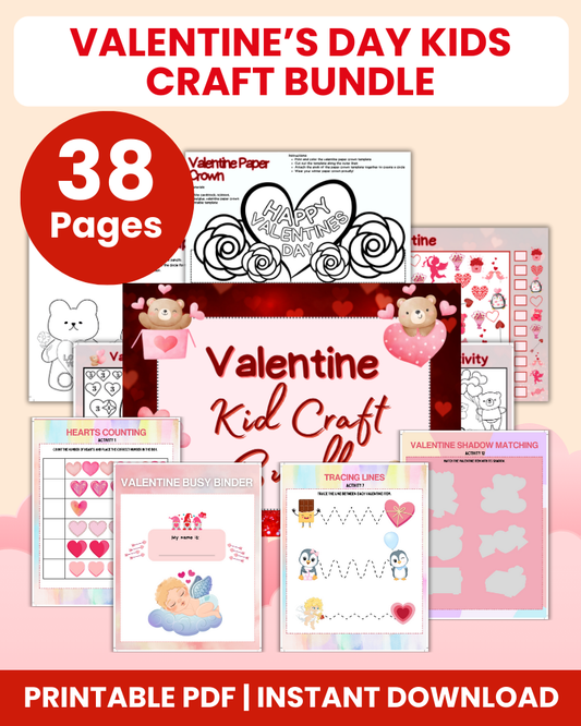 valentine's day kids craft bundle