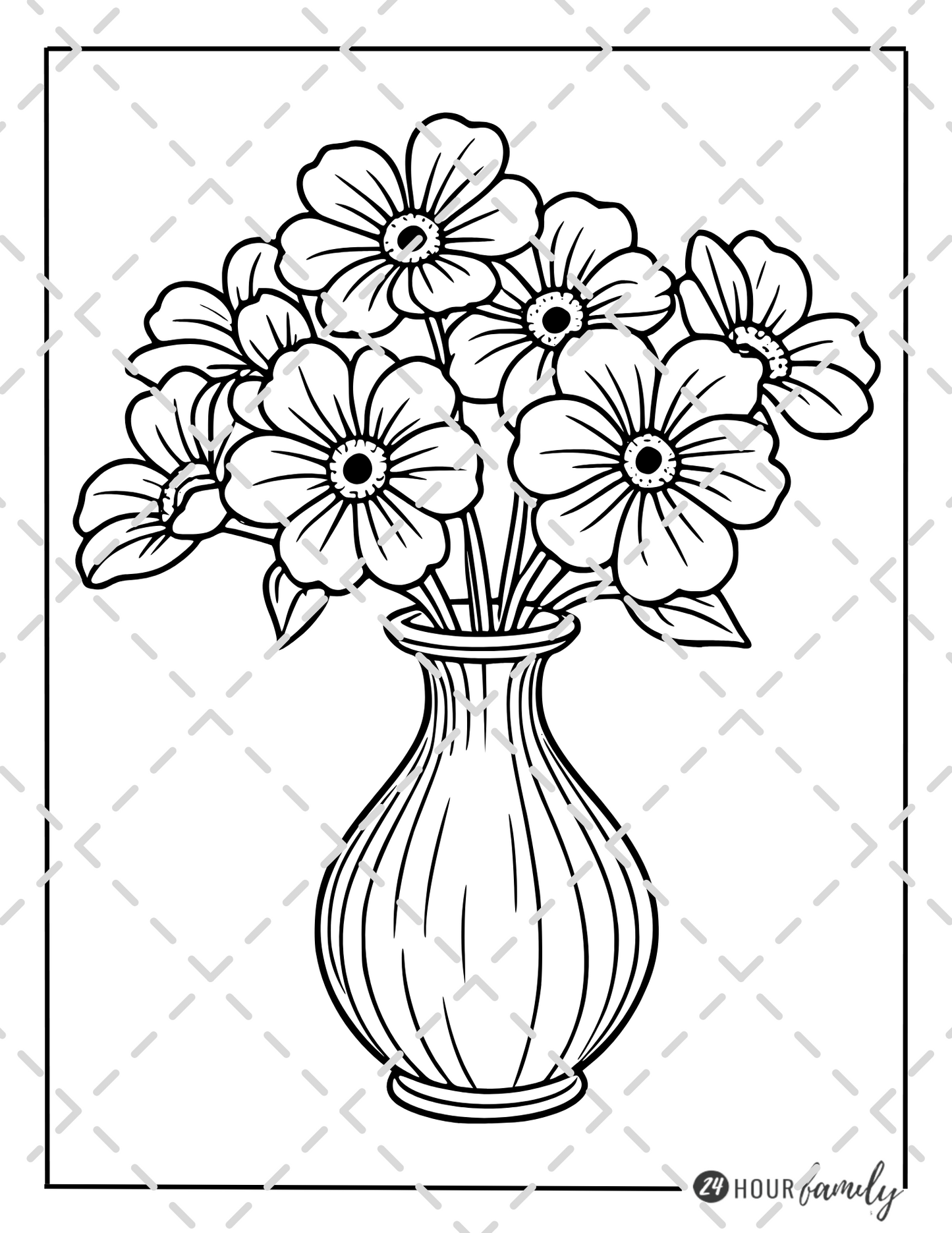flower vase coloring pages