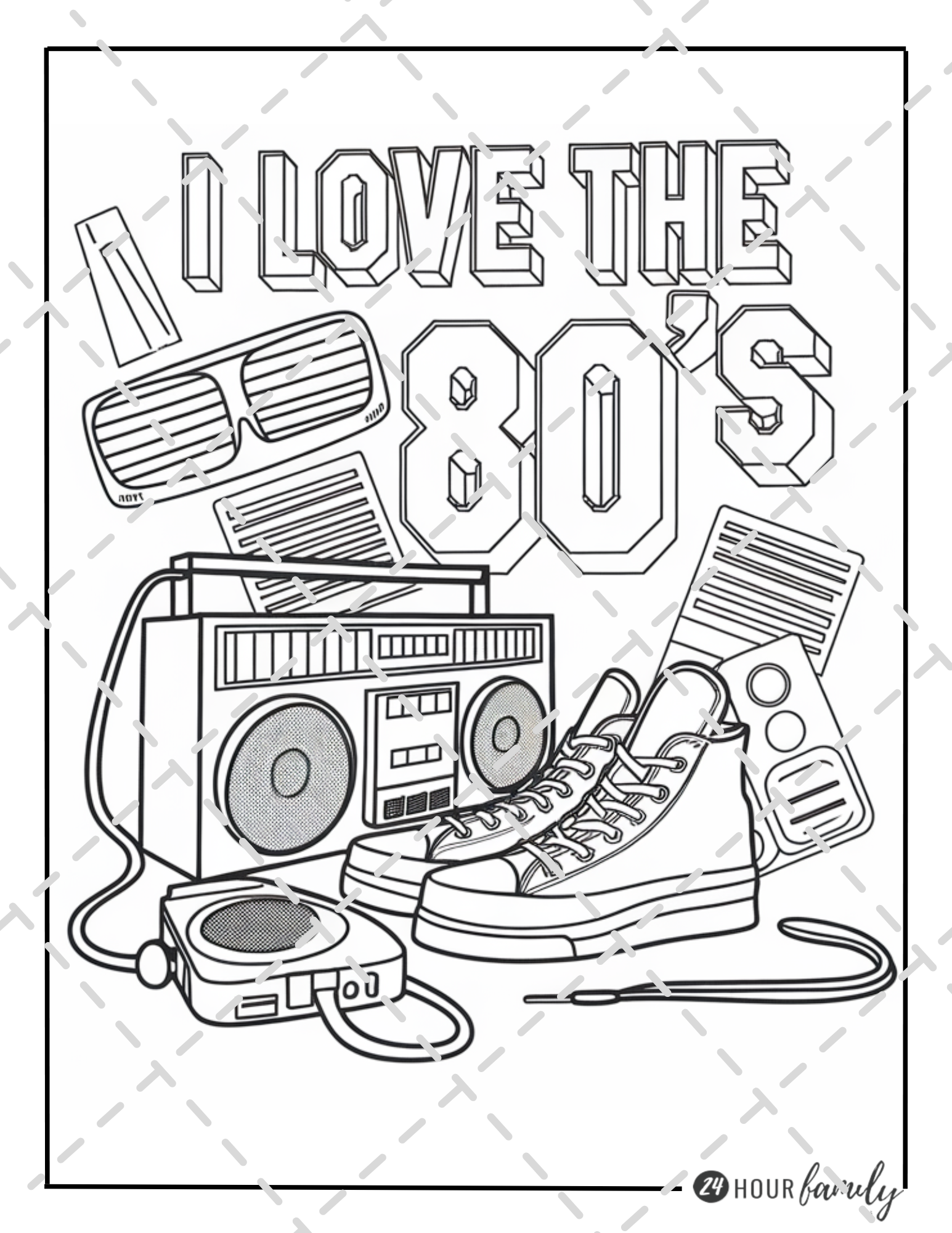 1980s themed coloring pages