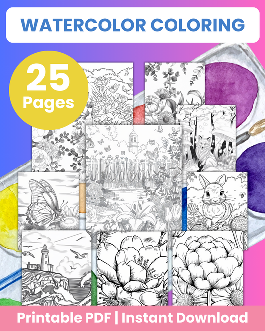 watercolor coloring pages