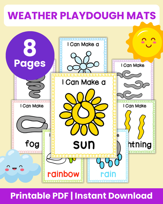 weather playdough mats printable