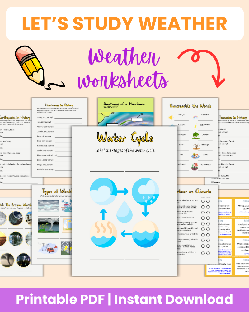 let's study weather printable 96 pages