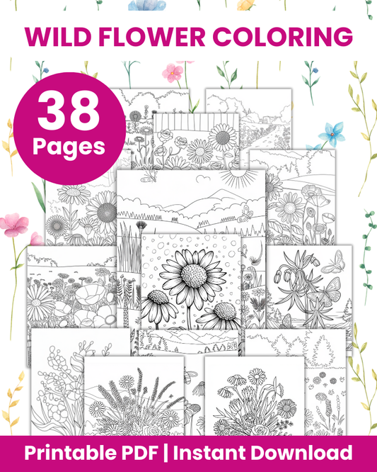 wild flower coloring pages