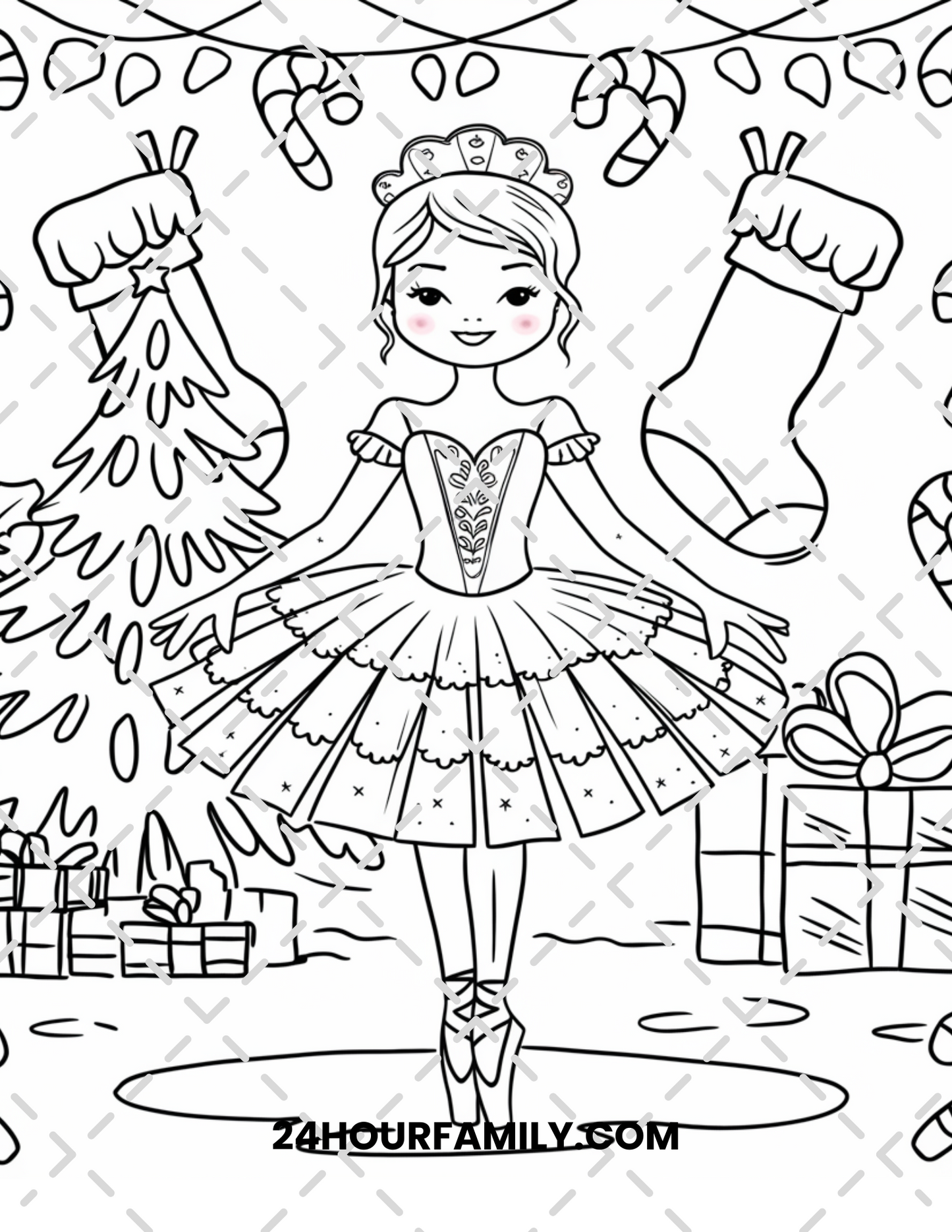 christmas ballerina coloring pages