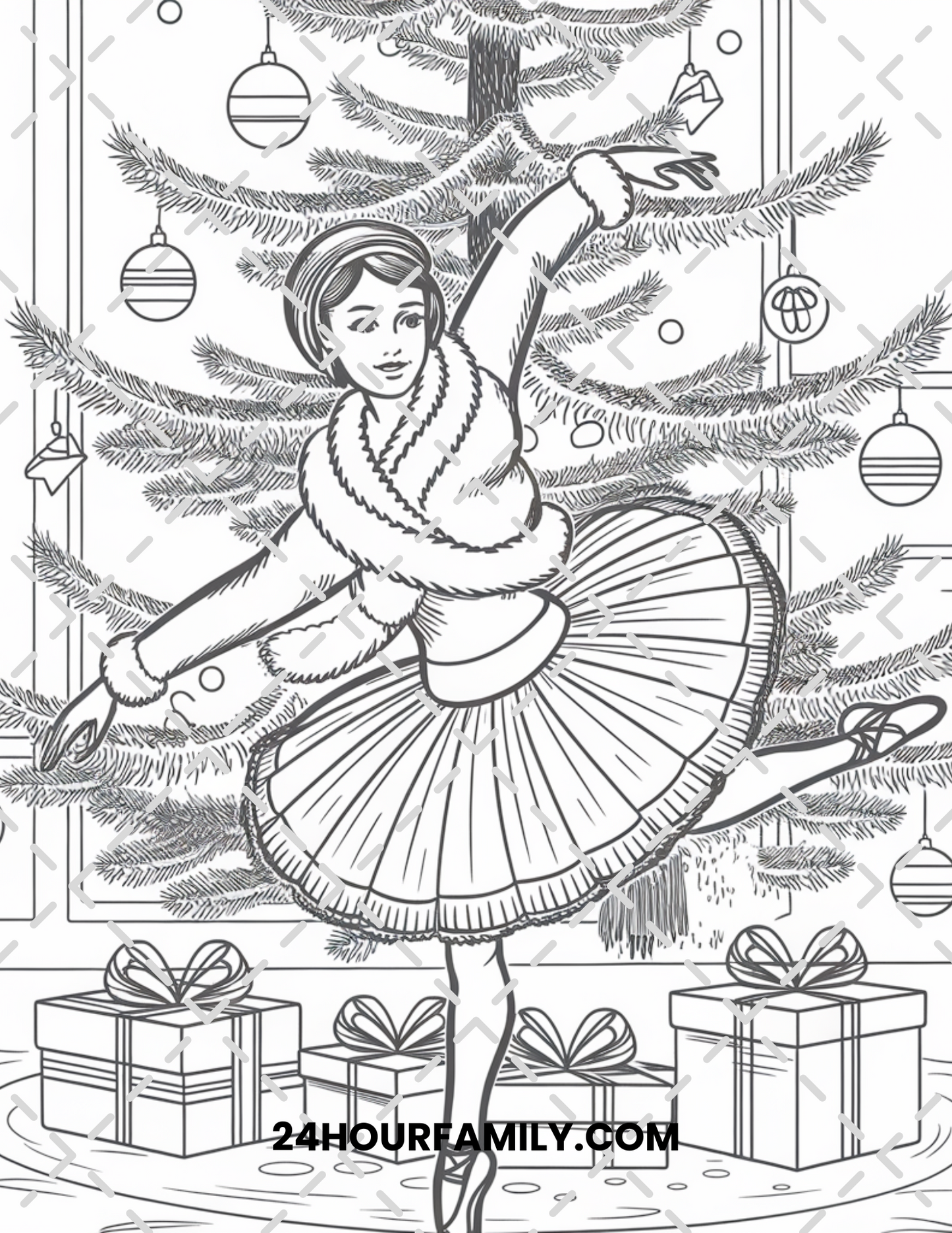 christmas ballerina coloring pages