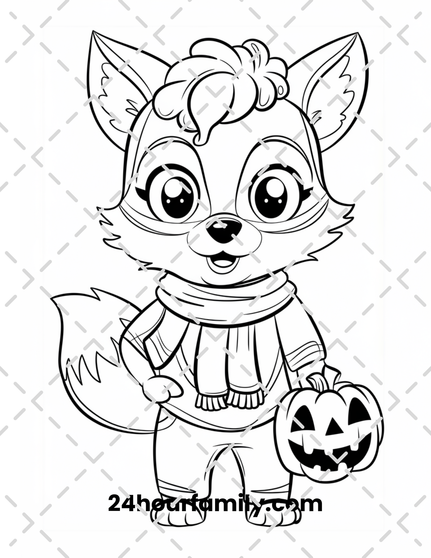 woodland creature digital coloring