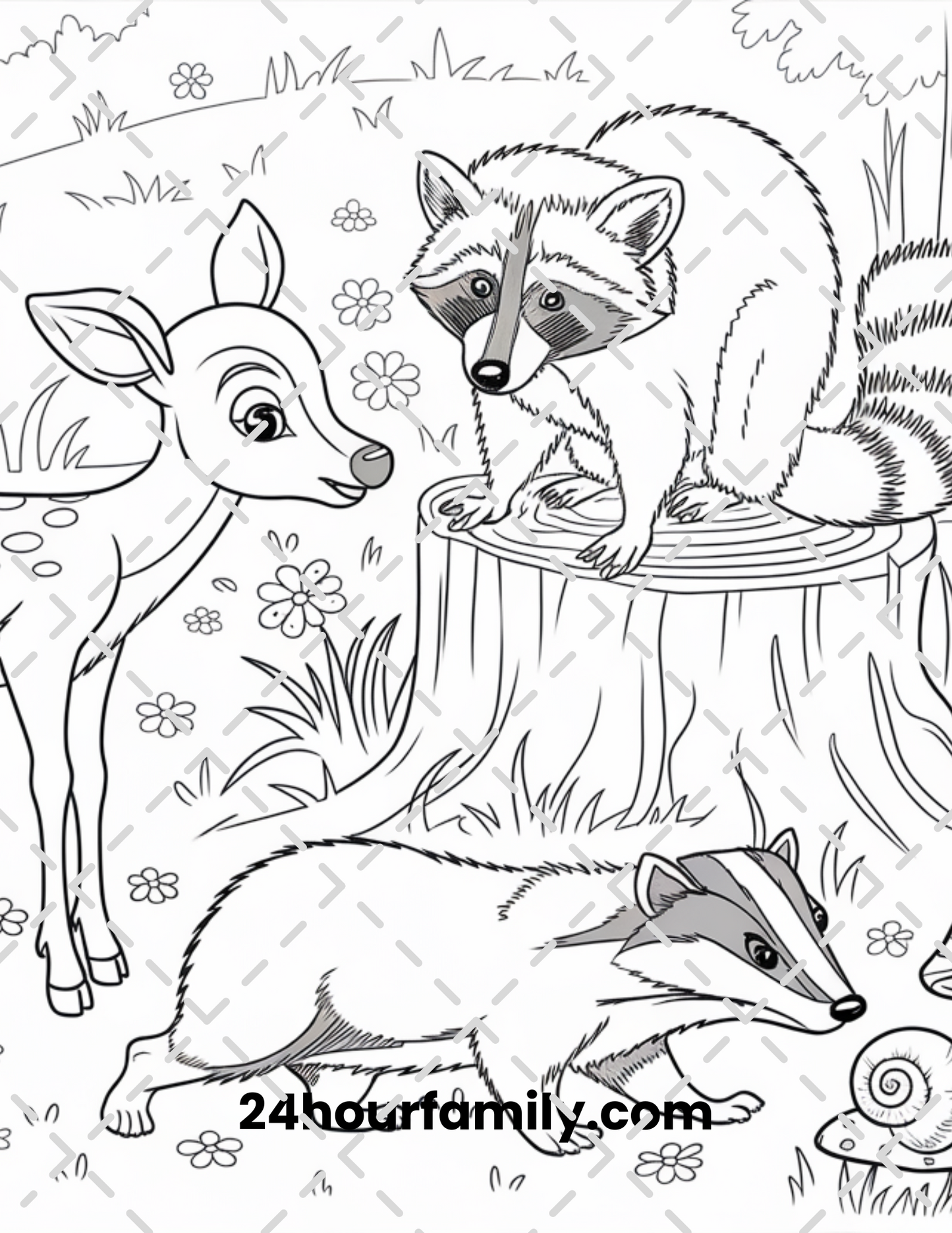 woodland creatures coloring pages
